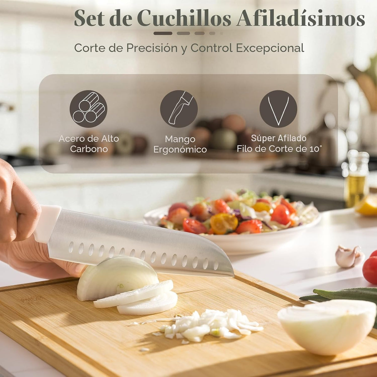 Juego de Cuchillos, Astercook Juego de Cuchillos de Cocina de 22 Pi...