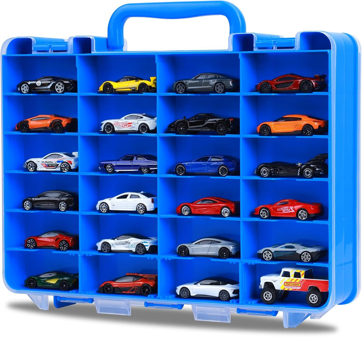 Saichotoy Estuche de almacenamiento para Hot Wheels, vitrina de tra...