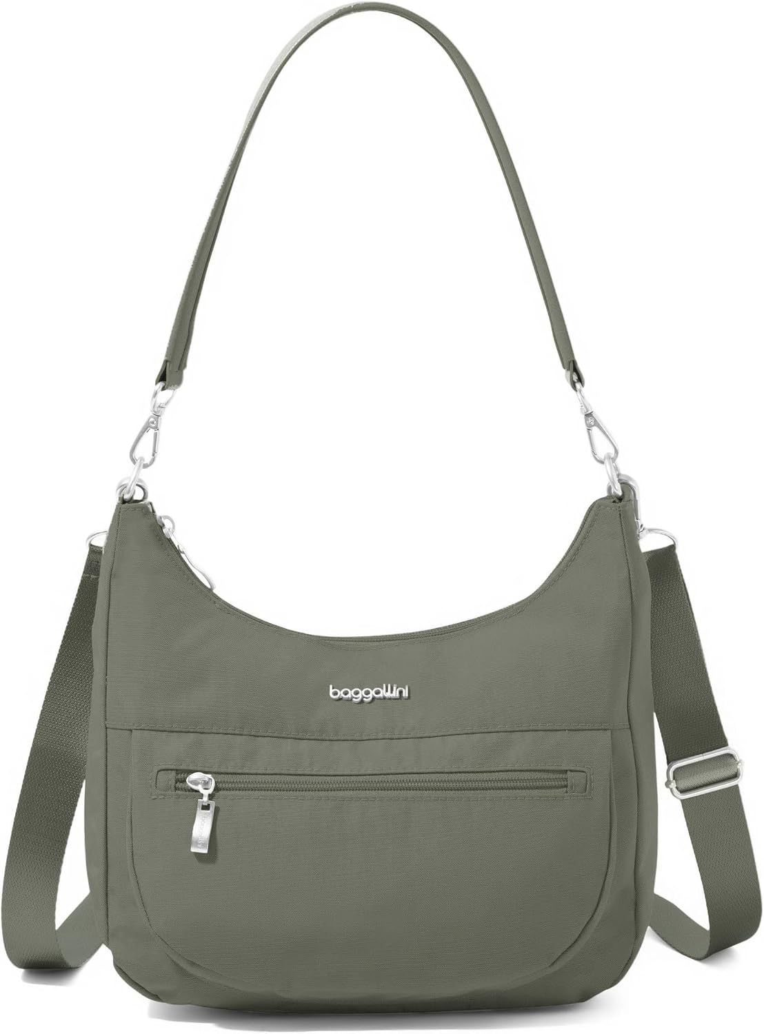 Baggallini Moderno bolsillo media luna de 11 x 10.5 pulgadas hombro...