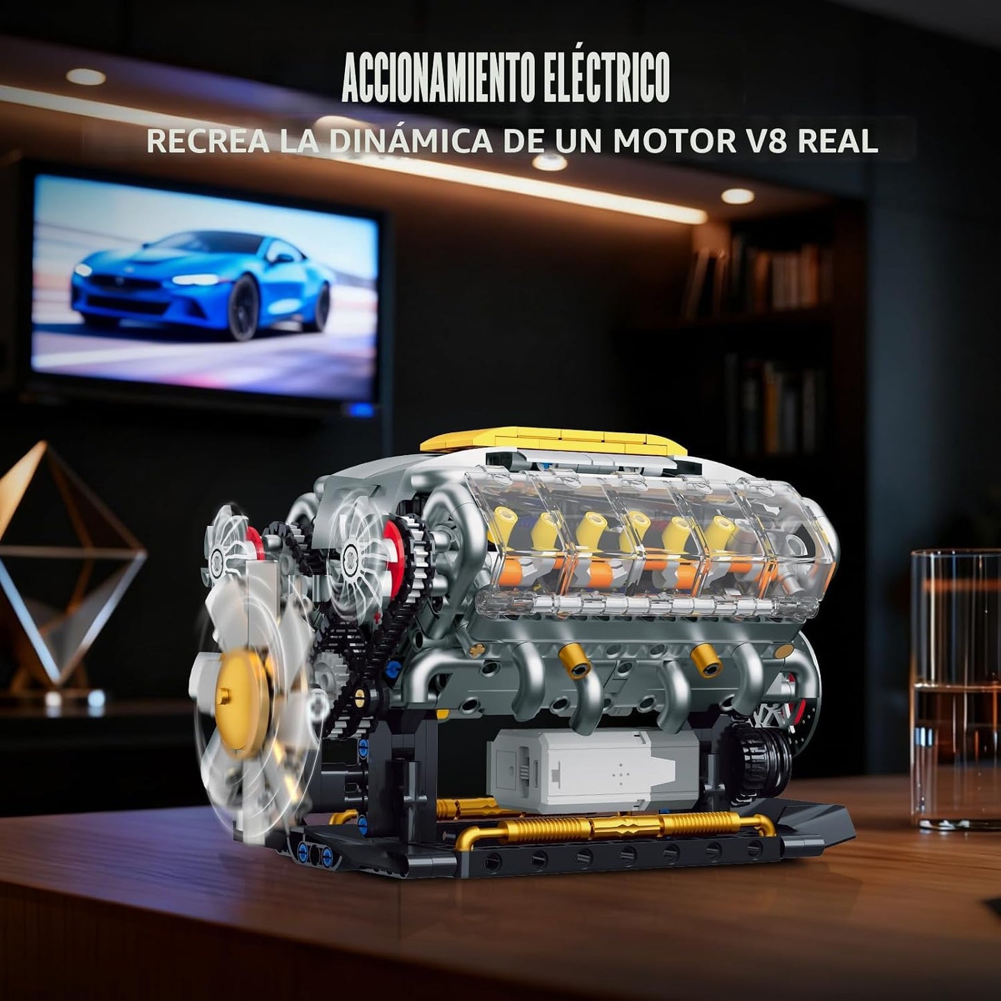 BseSparklion V8 Kit de modelo de motor que funciona, construye tu p...