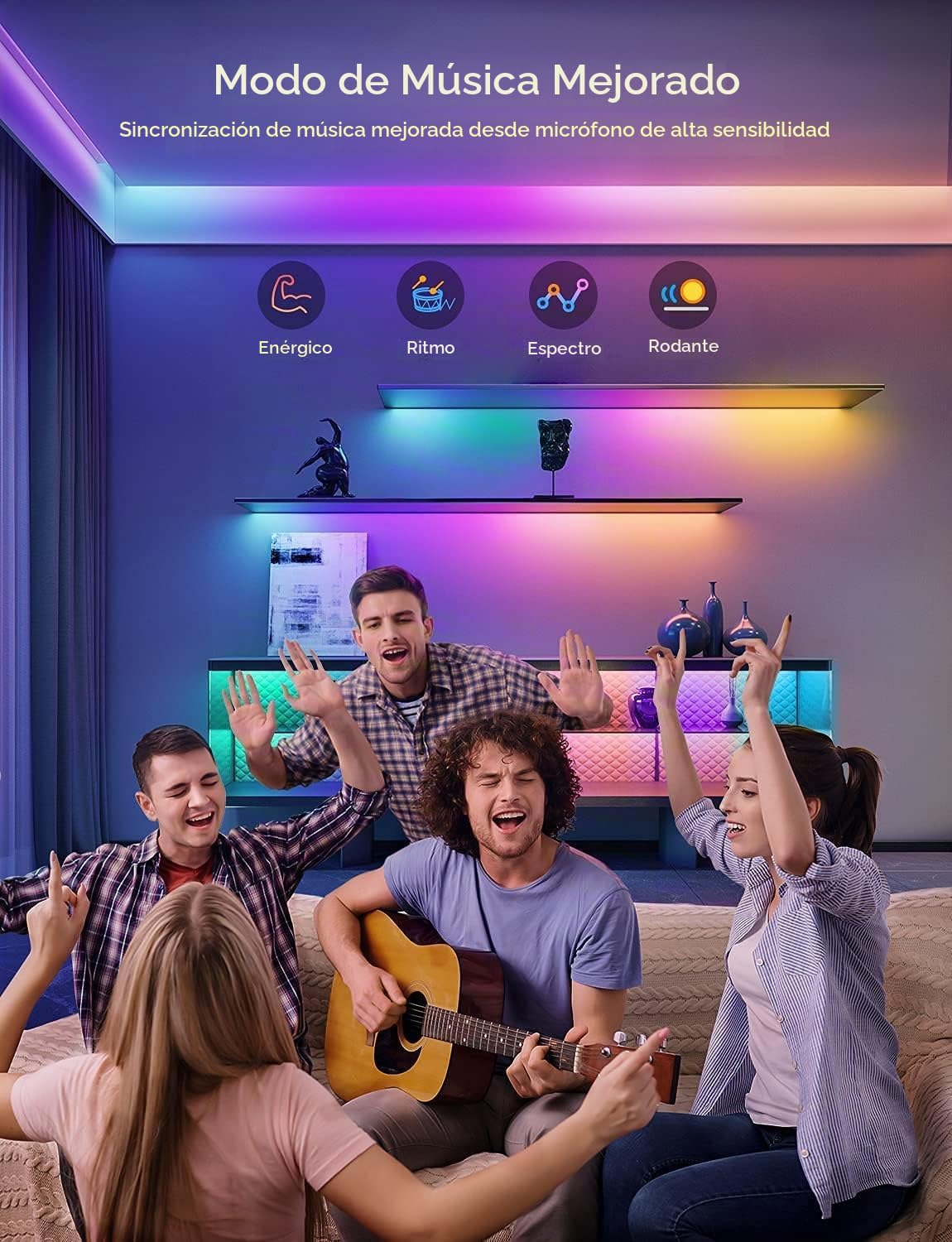 Govee Tira de luces LED RGBIC de 32,8 pies, funciona con Alexa y el...