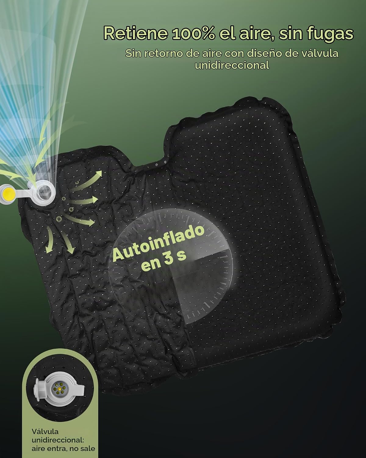 Relispo Cojín autoinflable para asiento de estadio | Cojín ergonómi...