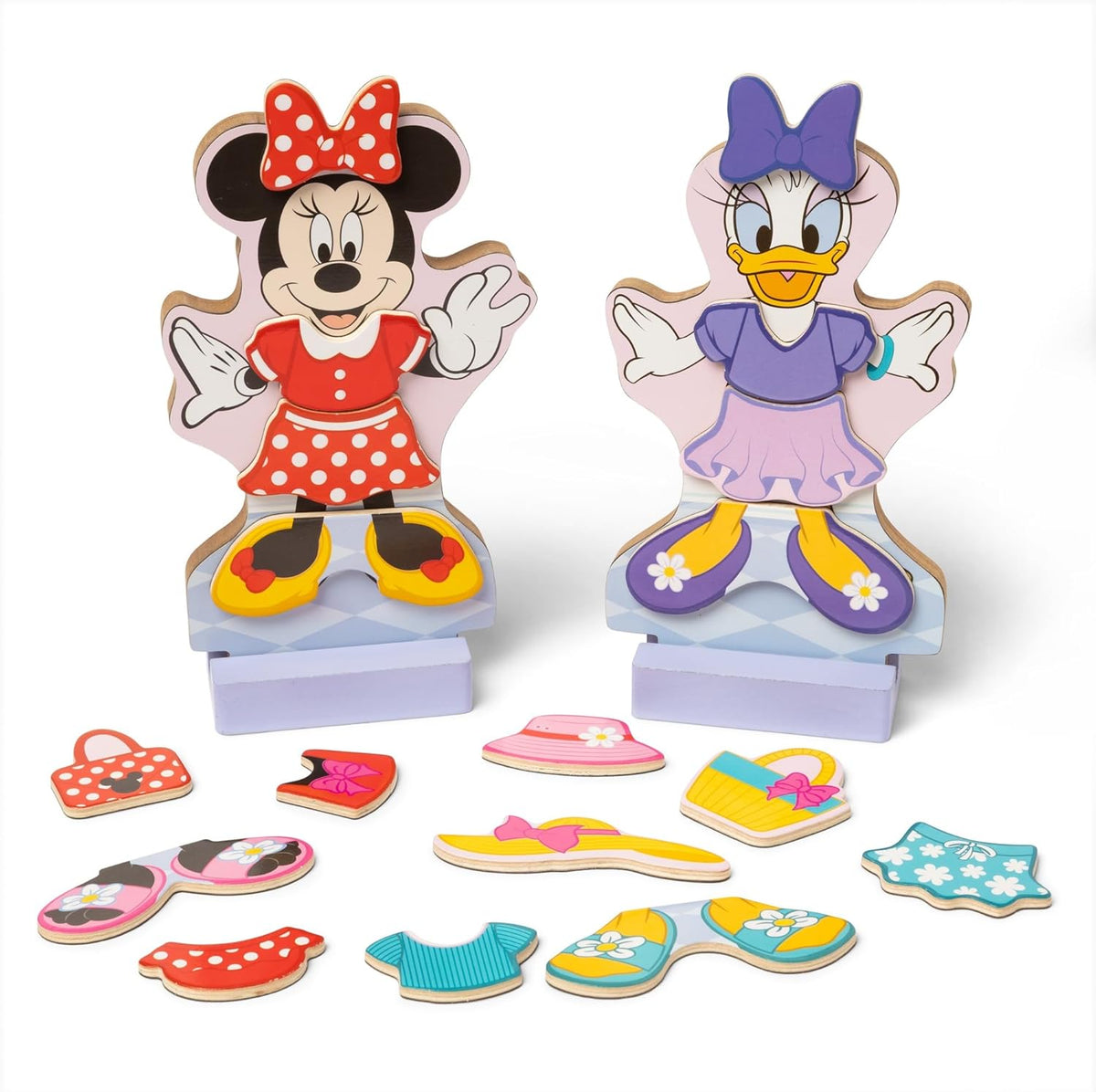 Melissa &amp; Doug Disney Minnie Mouse y Daisy Duck Vestidor Magnét...