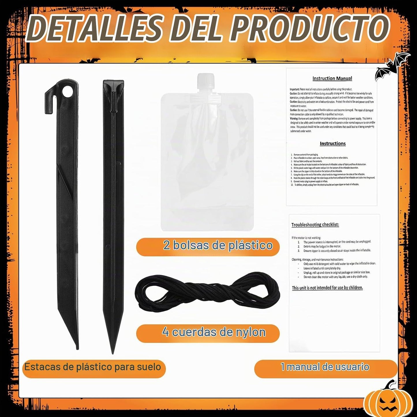 Leyndo Decoración inflable de calabaza de Halloween de 5.6 pies par...