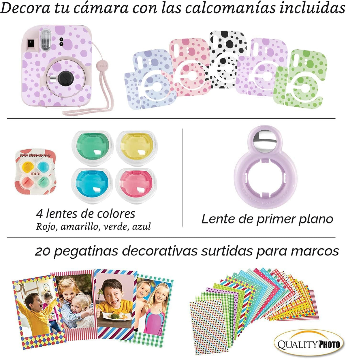 Cámara instantánea Fujifilm Instax Mini 12 + 60 impresiones fotográ...