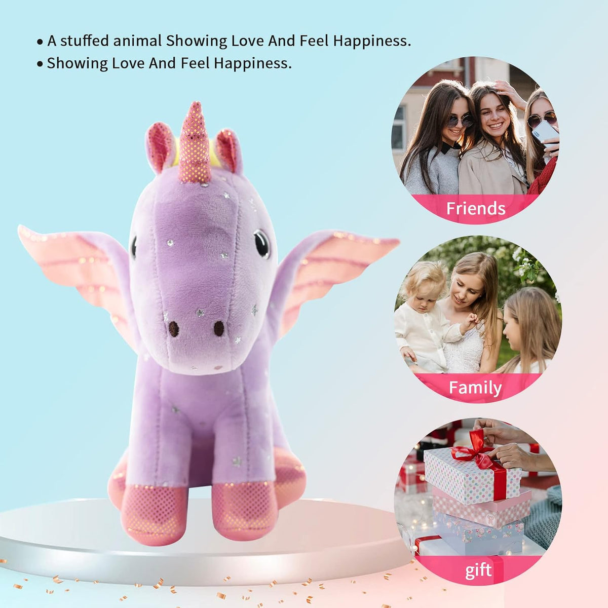 Sew Butiful - Animales de peluche de unicornio de 20 cm, lindos jug...