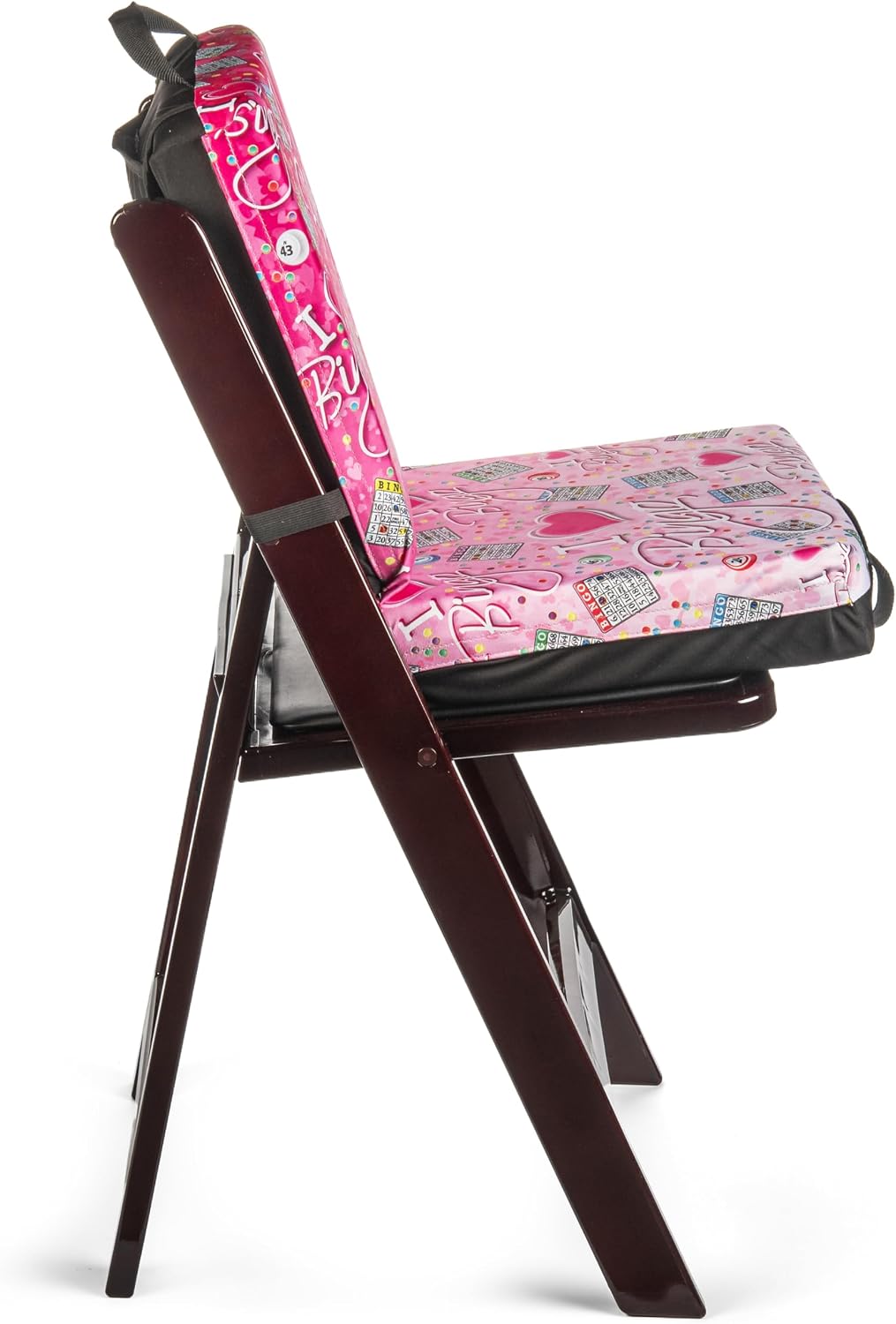 I Love Bingo Cojín de asiento con patrón rosa\/negro, cojín extra g...