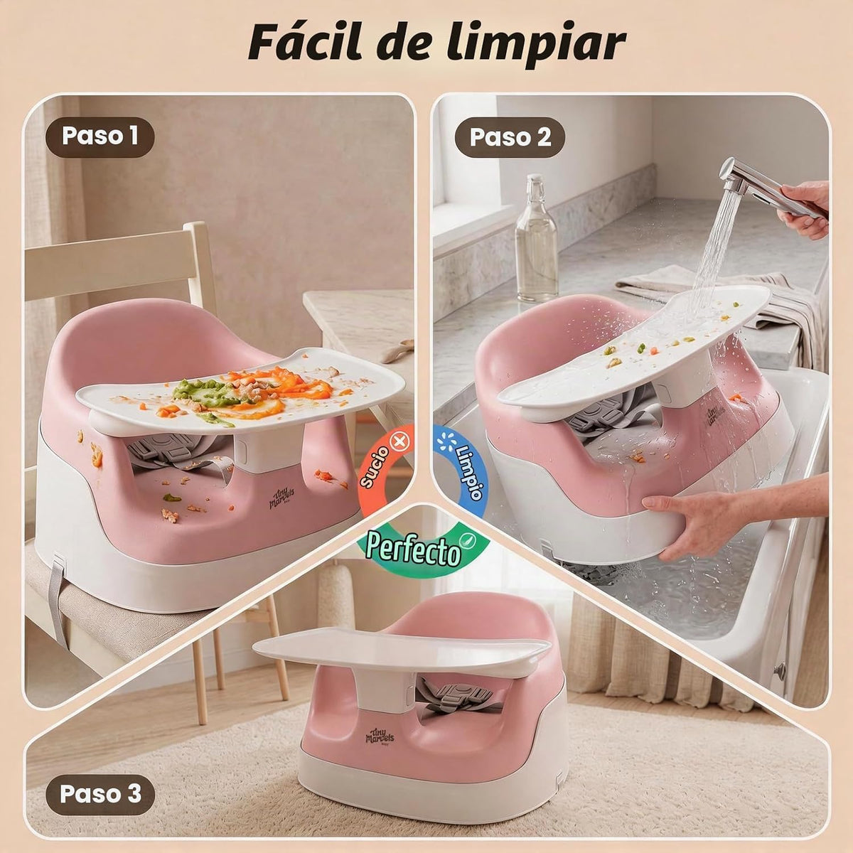 Tiny Marvels Asiento elevador con aberturas en forma de U de 5 pulg...