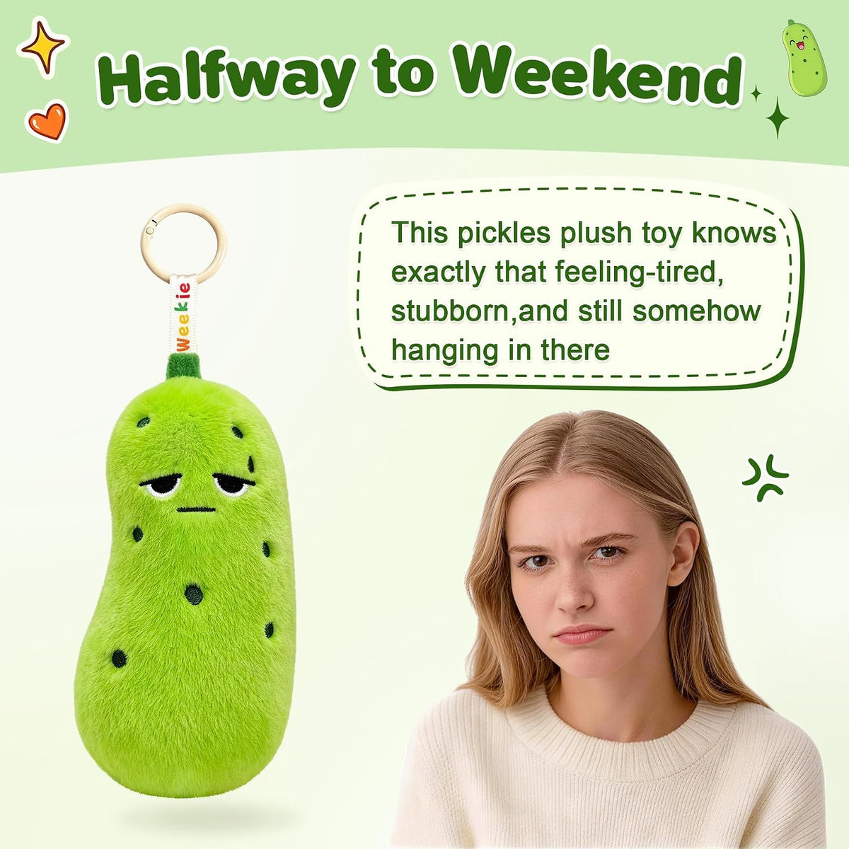 Ausener Weekie Wonders - Dije emocional para bolsa de peluche, anim...