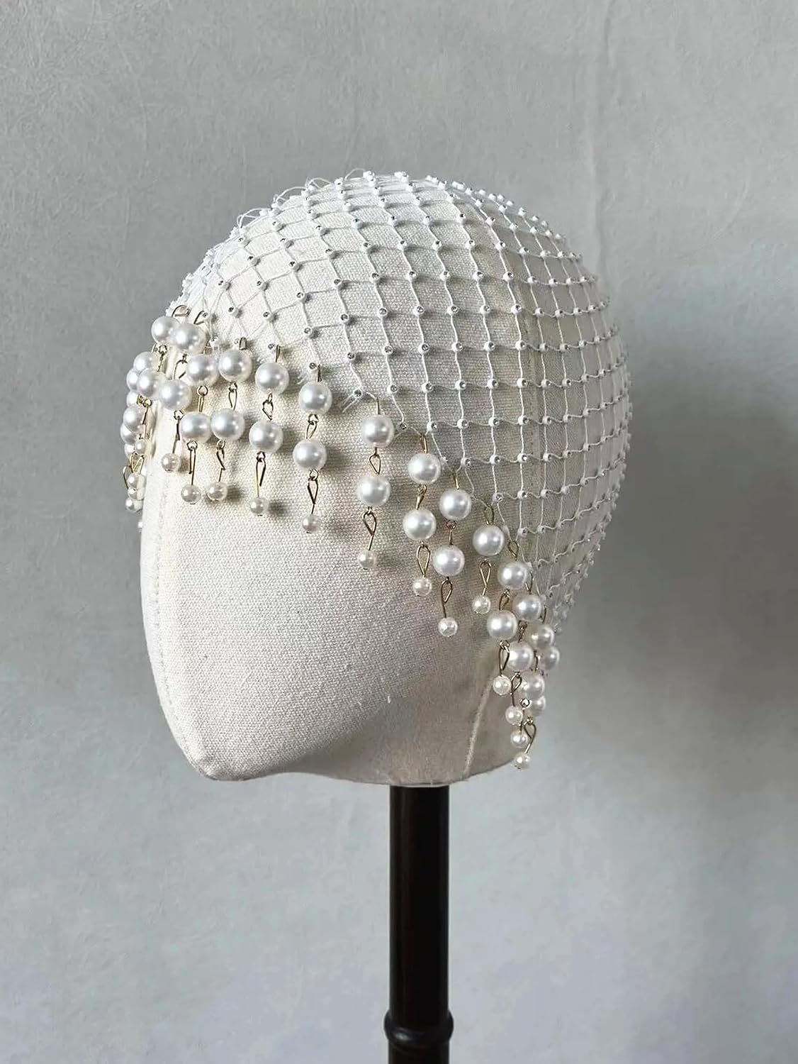 saqulopr Tocado para boda, joyería para el cabello, aleta, perlas,...