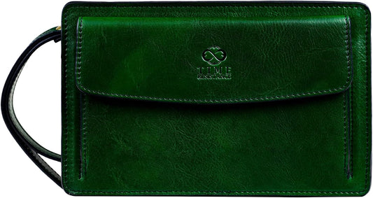 Time Resistance Bolso de mano de cuero para hombre, organizador de...