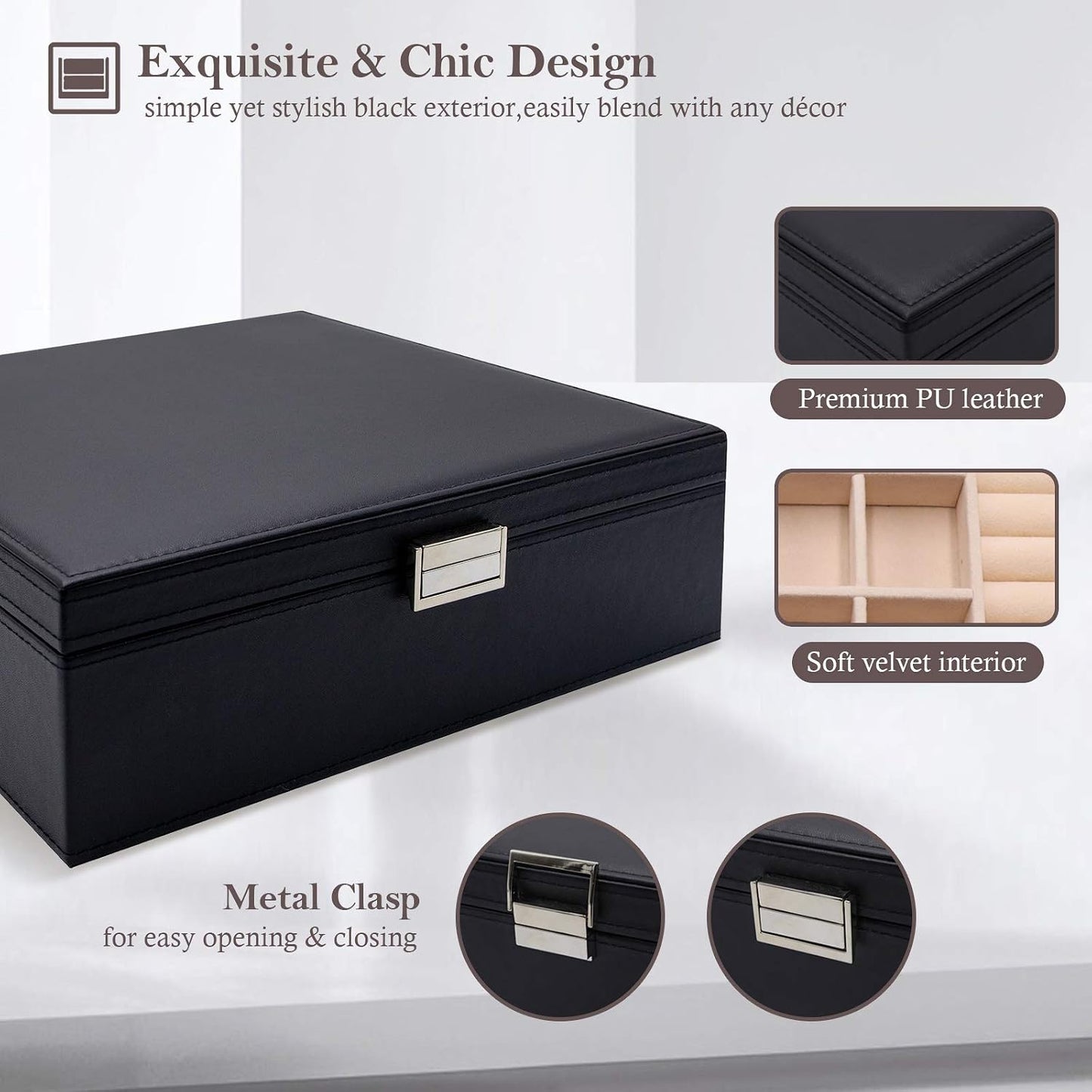 ProCase Caja de Joyas para Mujeres, 2 Capas Organizador de Joyas de...