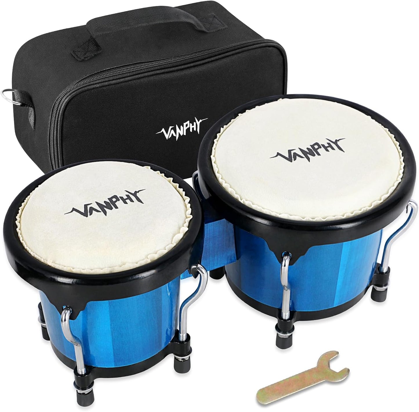 VANPHY Juego de Bongos de Madera para Principiantes Bongo Natural A...