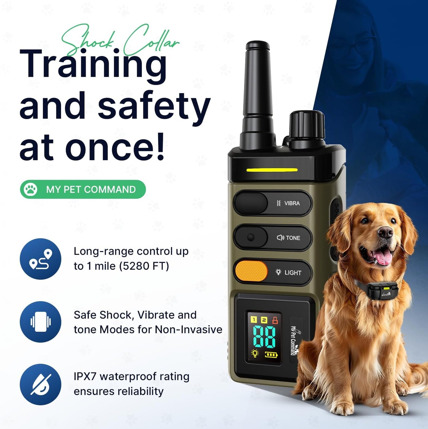 My Pet Command Collar de Entrenamiento para Perros de Largo Alcance...