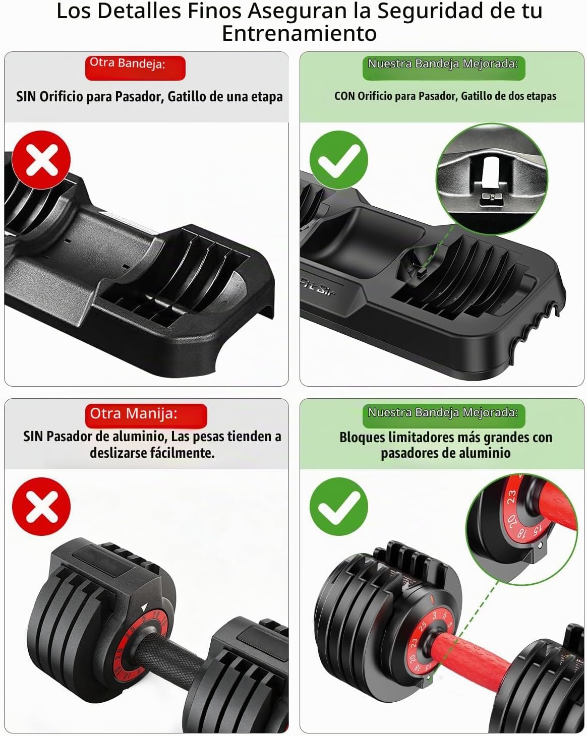Fit Sir Juego de mancuernas ajustables, 10 en 1, mancuernas ajustab...