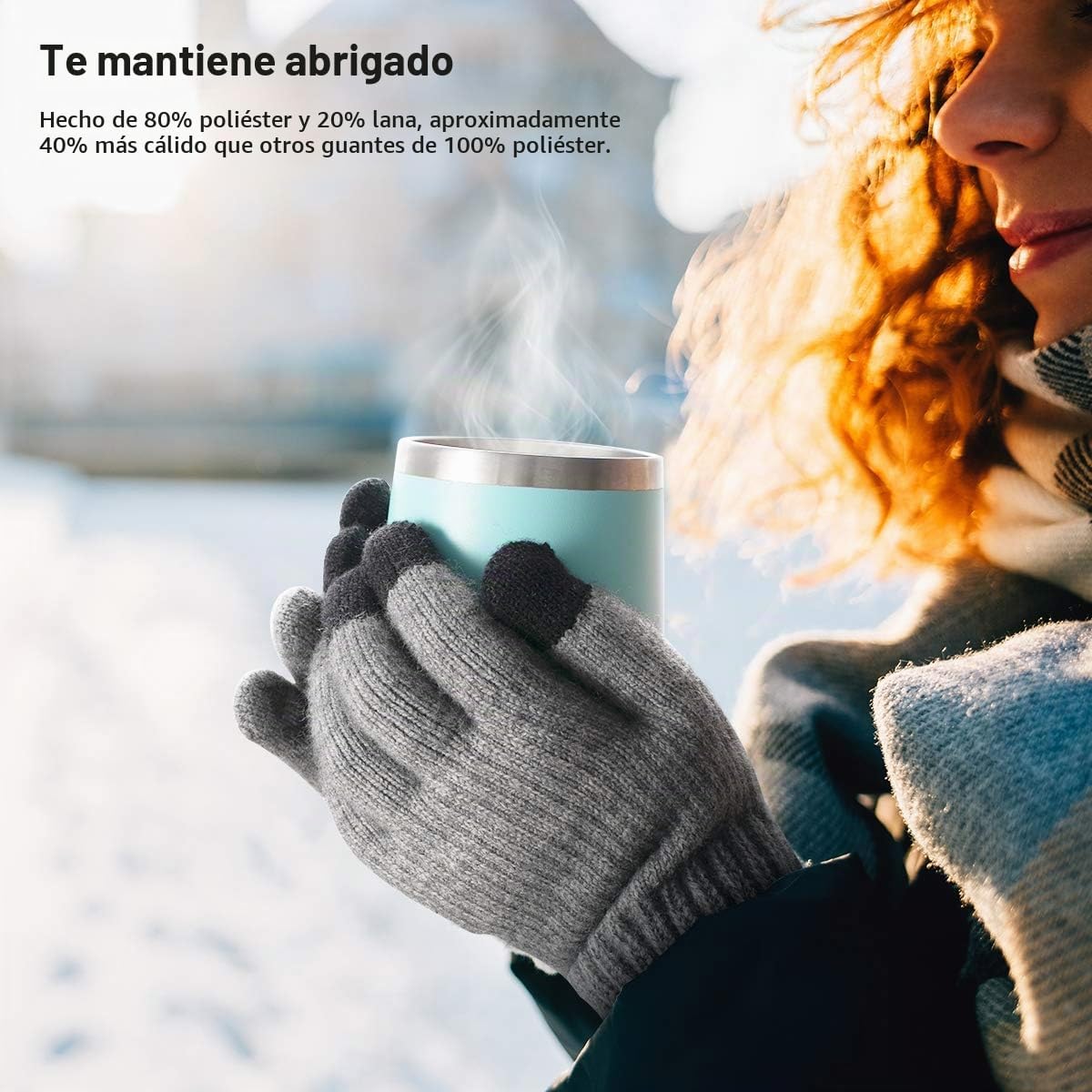 Vgogfly Guantes de punto de invierno cálidos para hombres y mujeres...