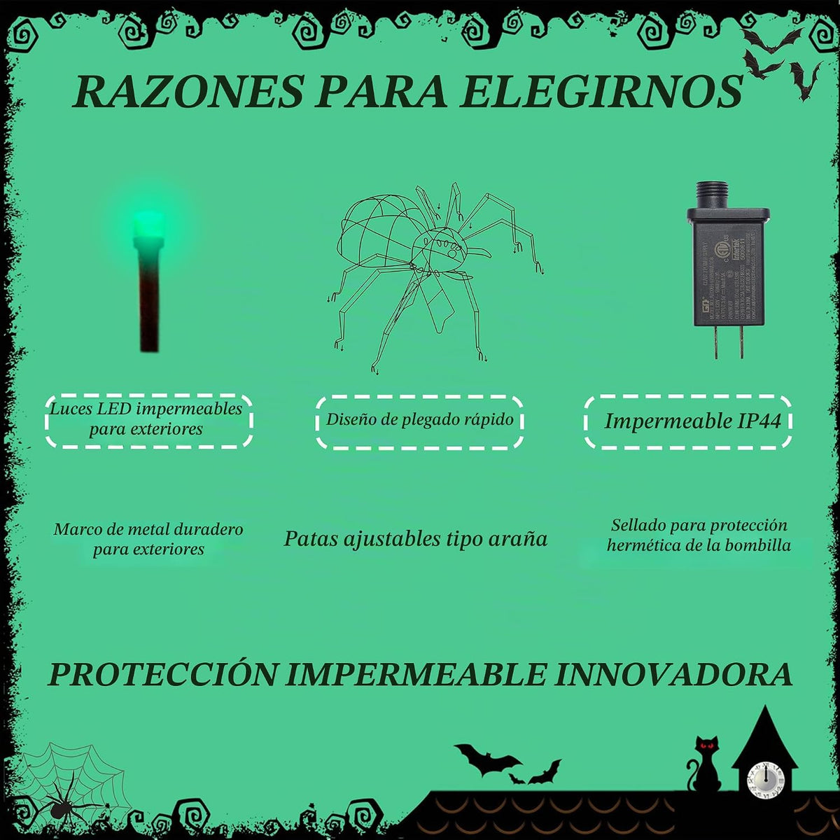 Araña gigante de 4.2 pies para decoración de Halloween al aire libr...