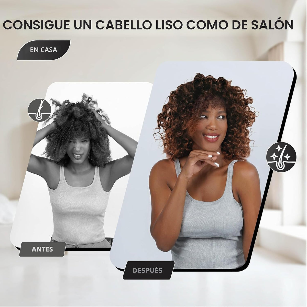 Secador de pelo con capucha y diadema integrada que reduce el calor...