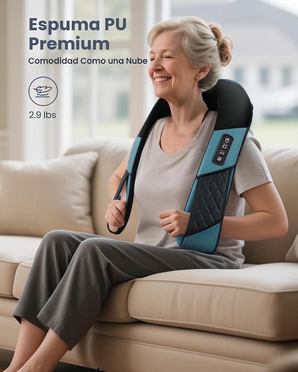 COMFIER Masajeador de cuello y hombros Shiatsu mejorado 2026 con ca...