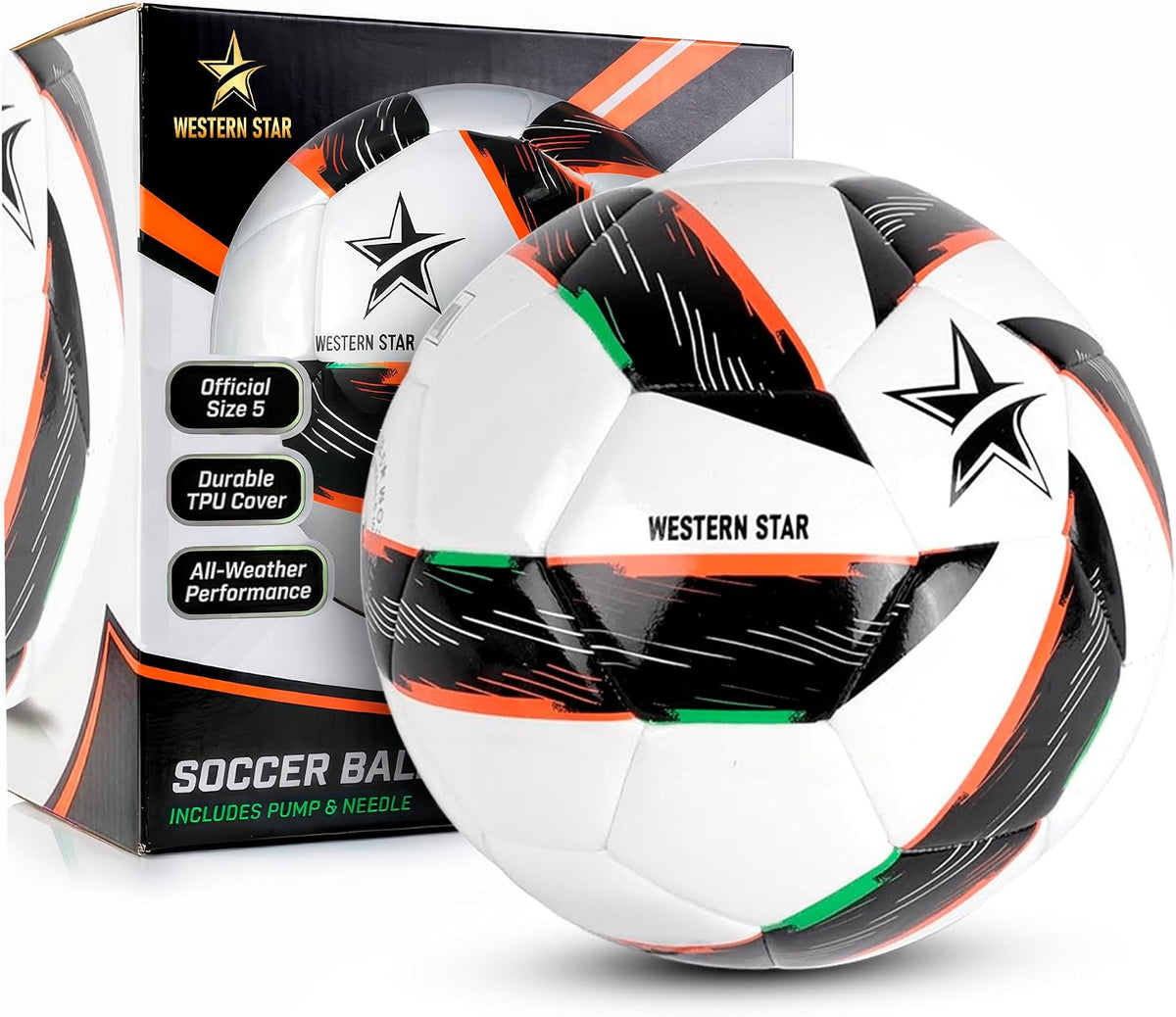 Western Star Balón de fútbol Helix- Tamaño 3 4 5 \u2013 Pelotas de...