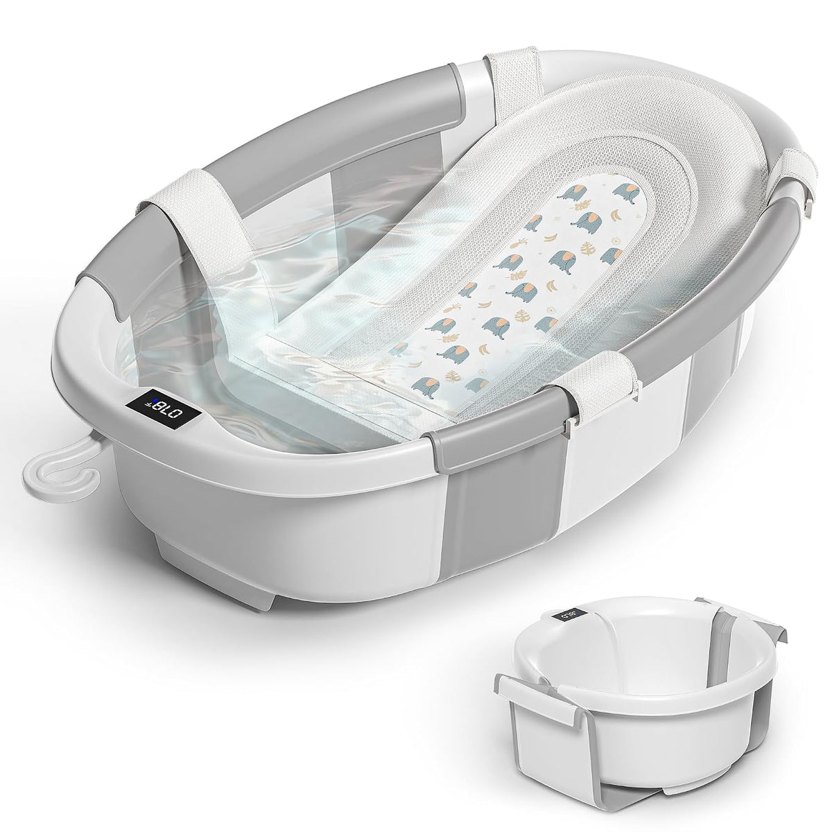 Himold Bañera plegable para recién nacidos a niños pequeños de 0 a...