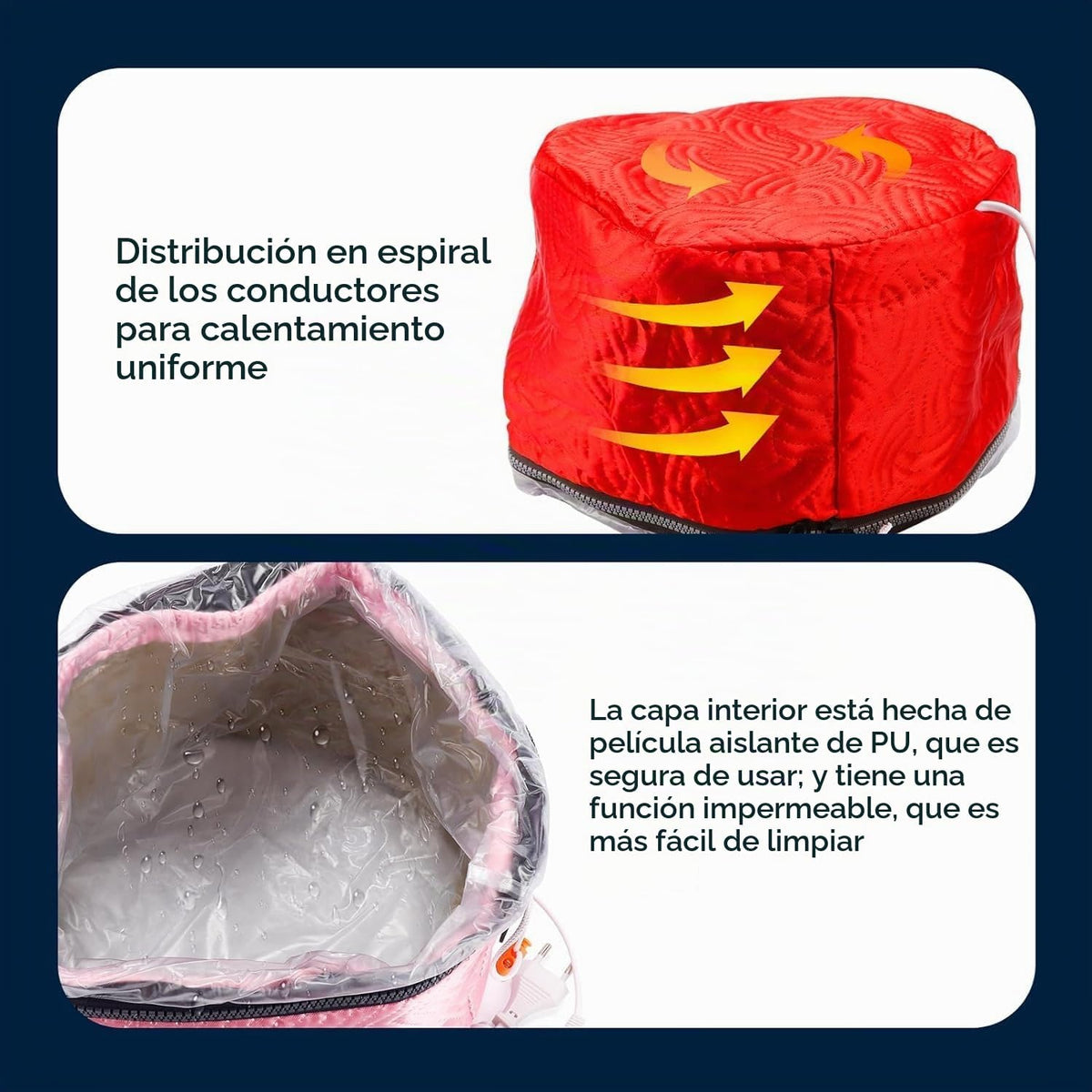 Gorra de vapor eléctrica para el cabello con control de temperatura...