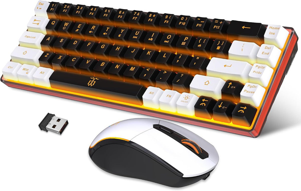 Snpurdiri - Combo de teclado y mouse inalámbricos 60% para juegos (...