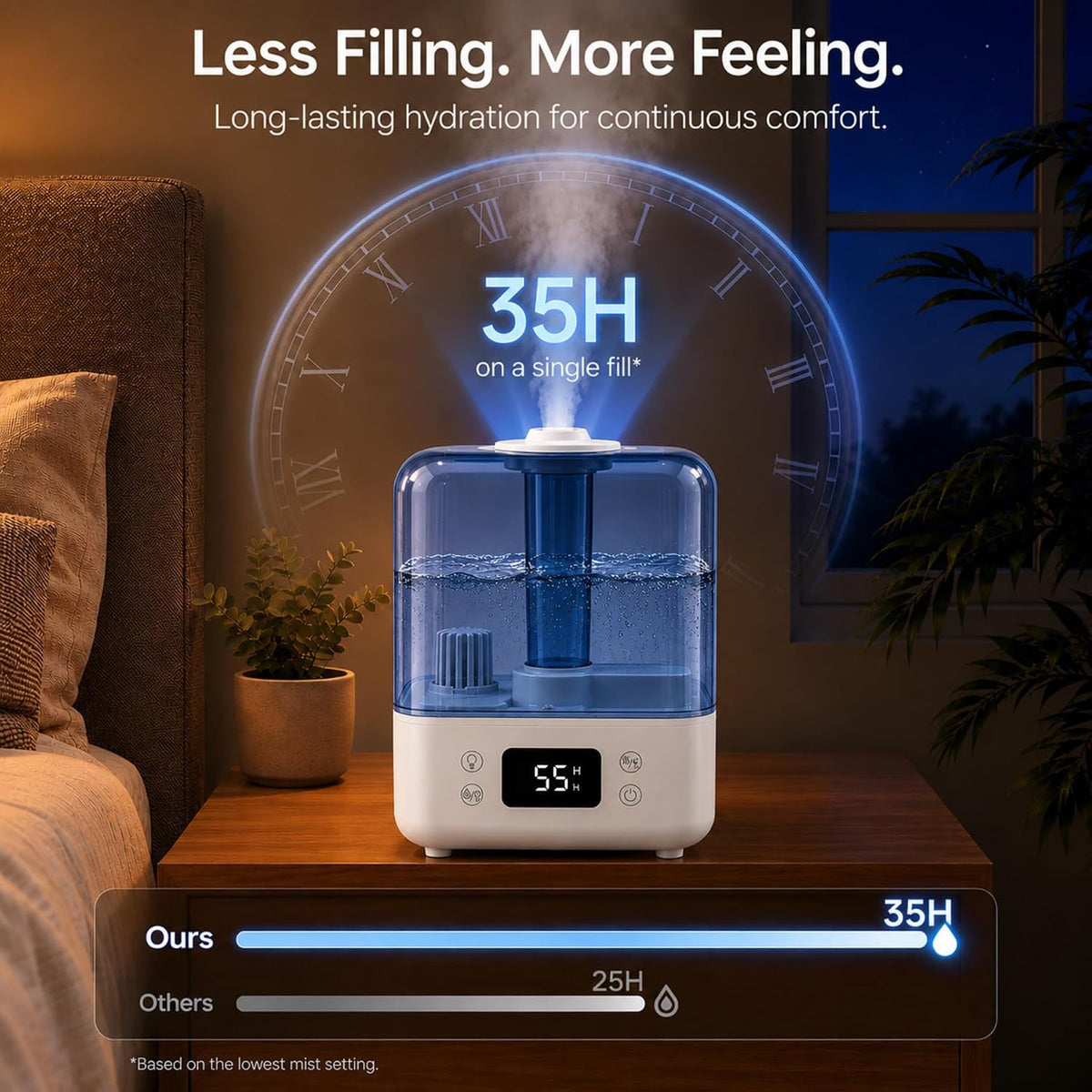 Humidificador de 5 litros para dormitorio, humidistato automático,...