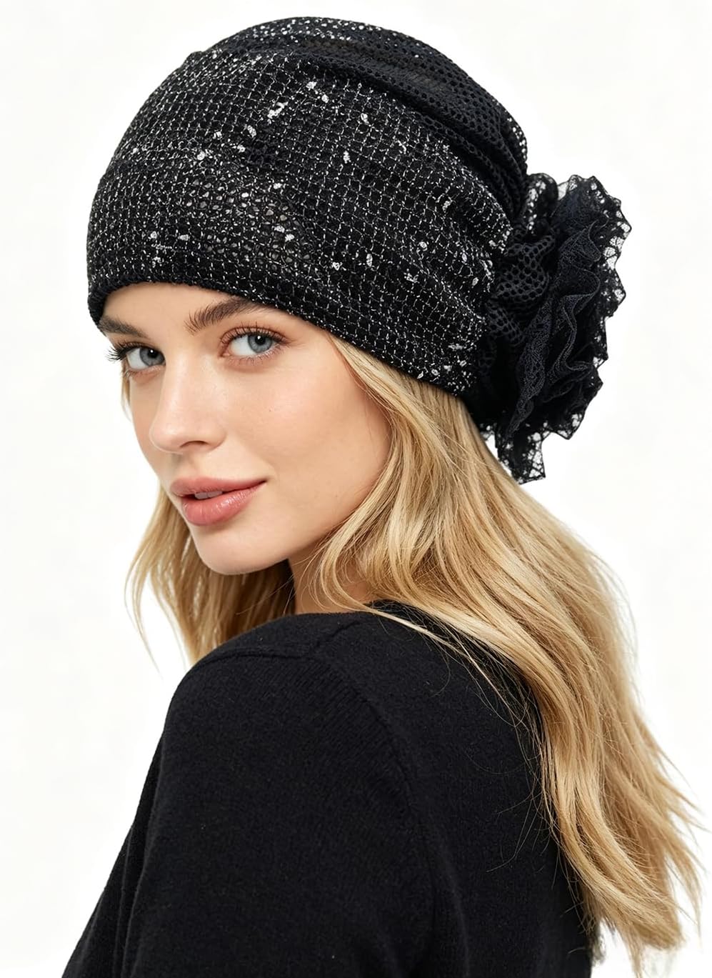Pemilosci Paquete de 2 gorros de encaje para la cabeza, gorro de ma...