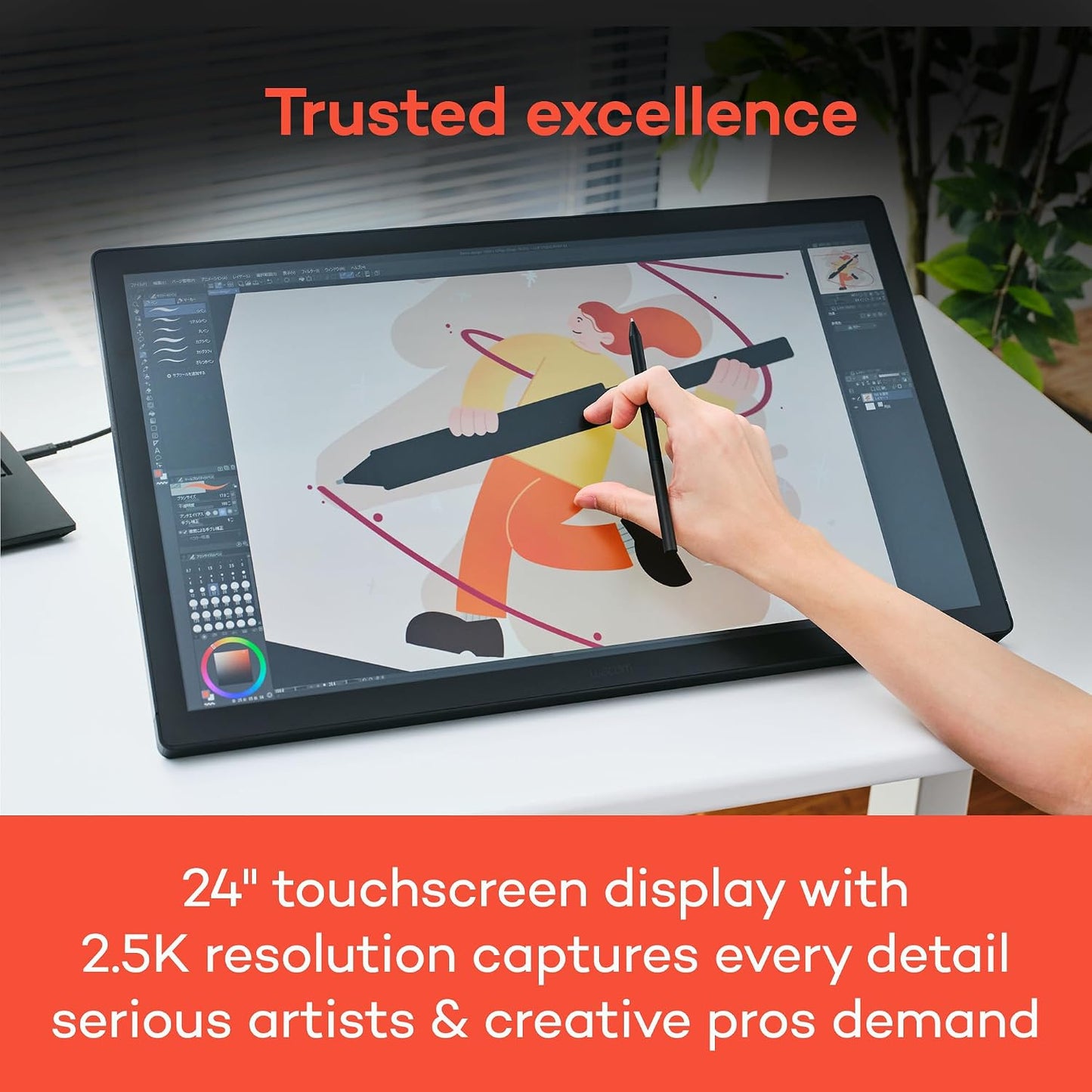 Wacom Cintiq 24 - Tableta de dibujo táctil con pantalla, pantalla d...