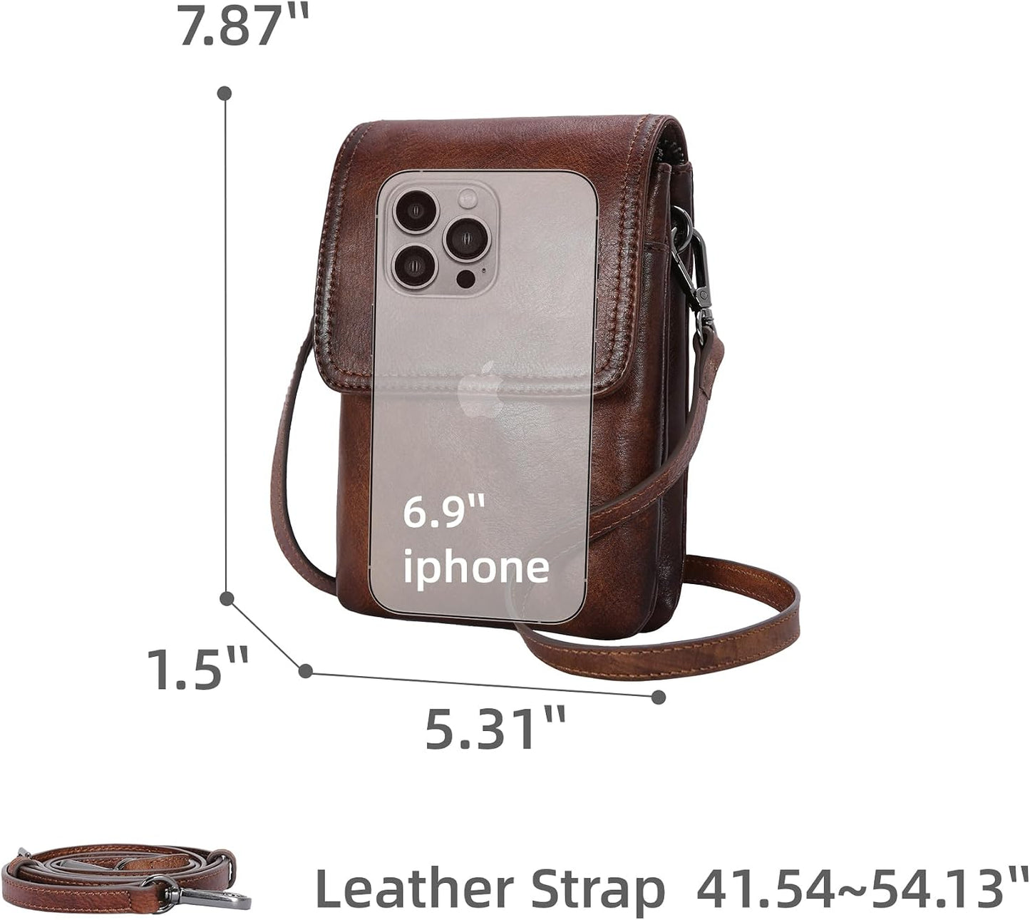 Iswee - Bolso cruzado de cuero para mujer con bloqueo RFID, pequeño...