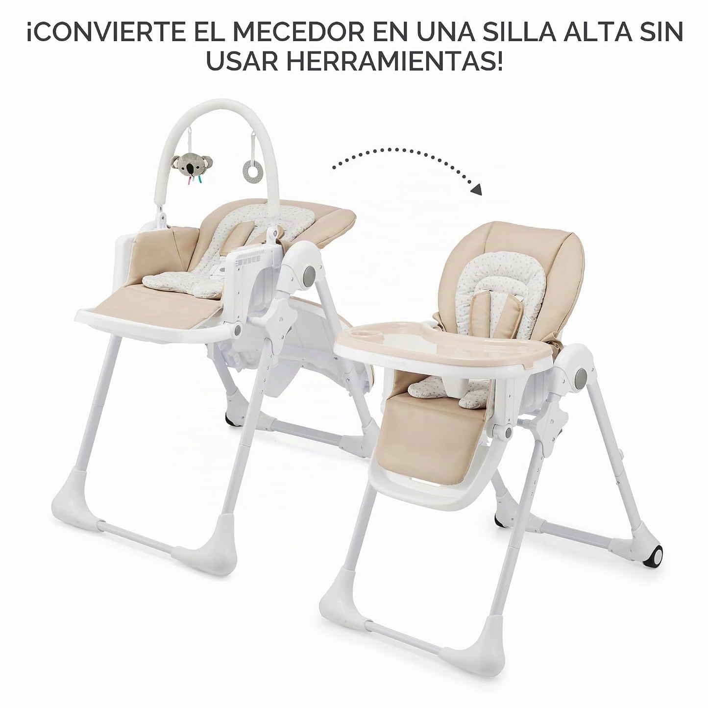 Kinderkraft Tummie, Silla alta 2 en 1, silla de bebé, ergonómica, c...