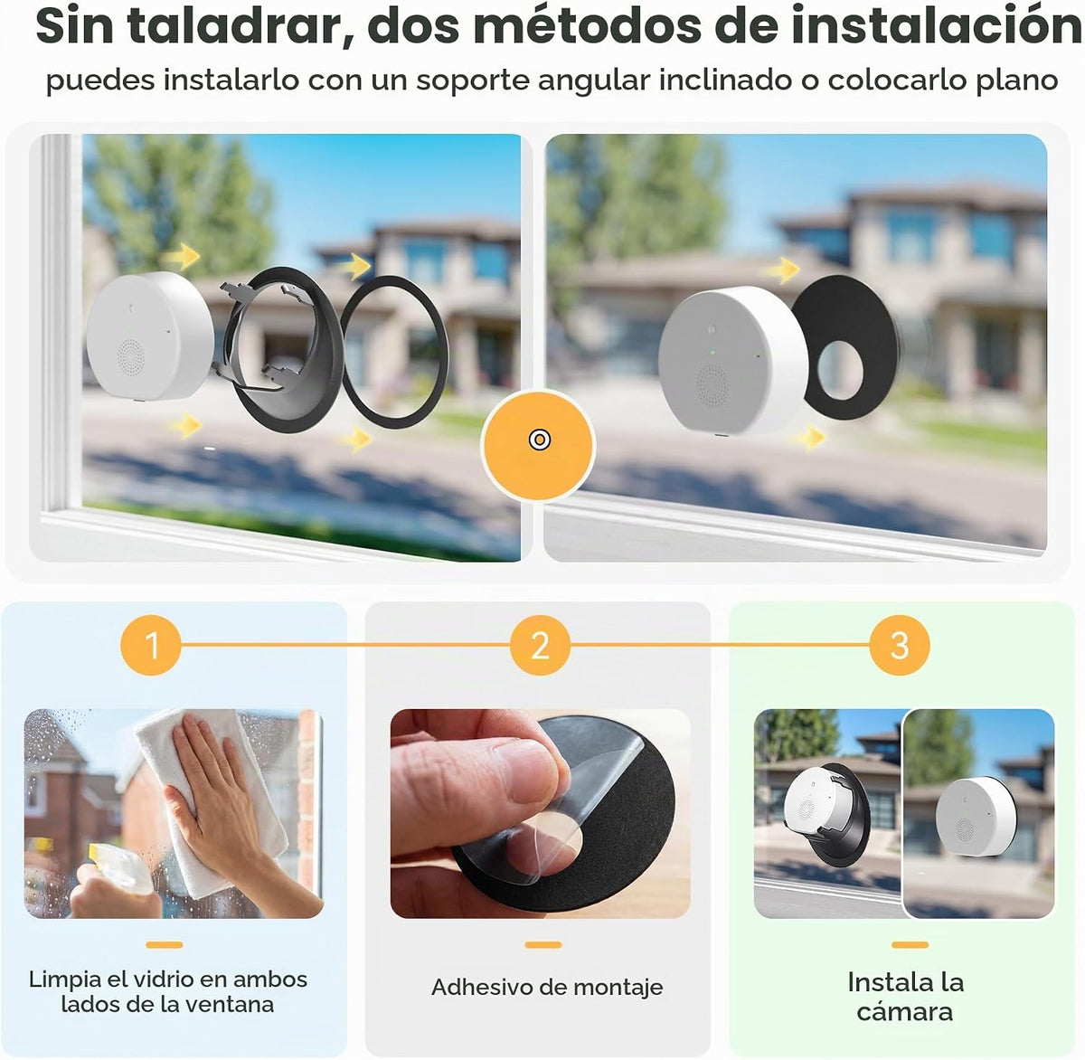 Cámara de ventana interior Rxuze 2.5K 4MP, cámaras inalámbricas par...