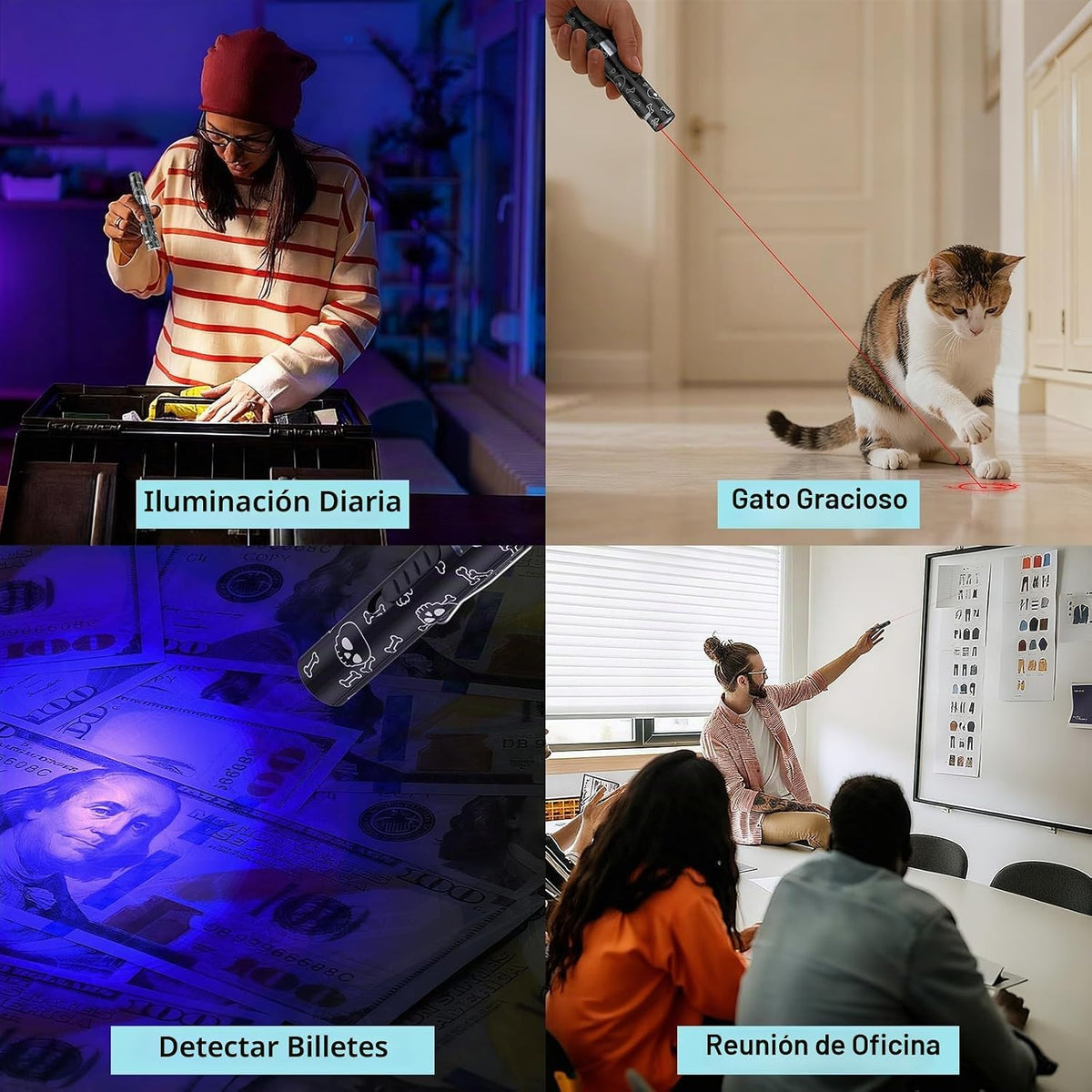 Puntero láser para gatos de interior, pantalla de visualización de...