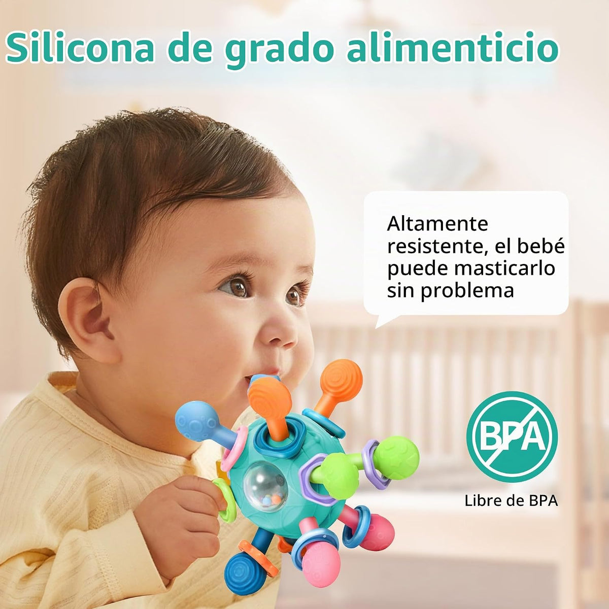 Juguetes de dentición Montessori para bebés de 0-6 y 6-12 meses, ju...