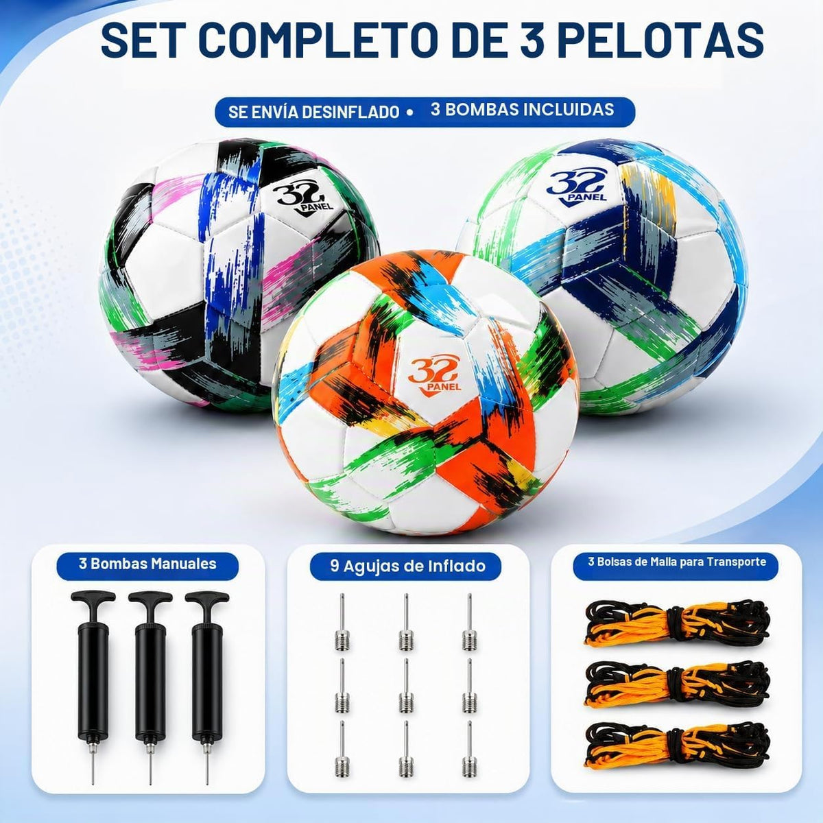 Innotoys Balón de fútbol tamaño 5, tamaño 4, tamaño 3, desinflado,...