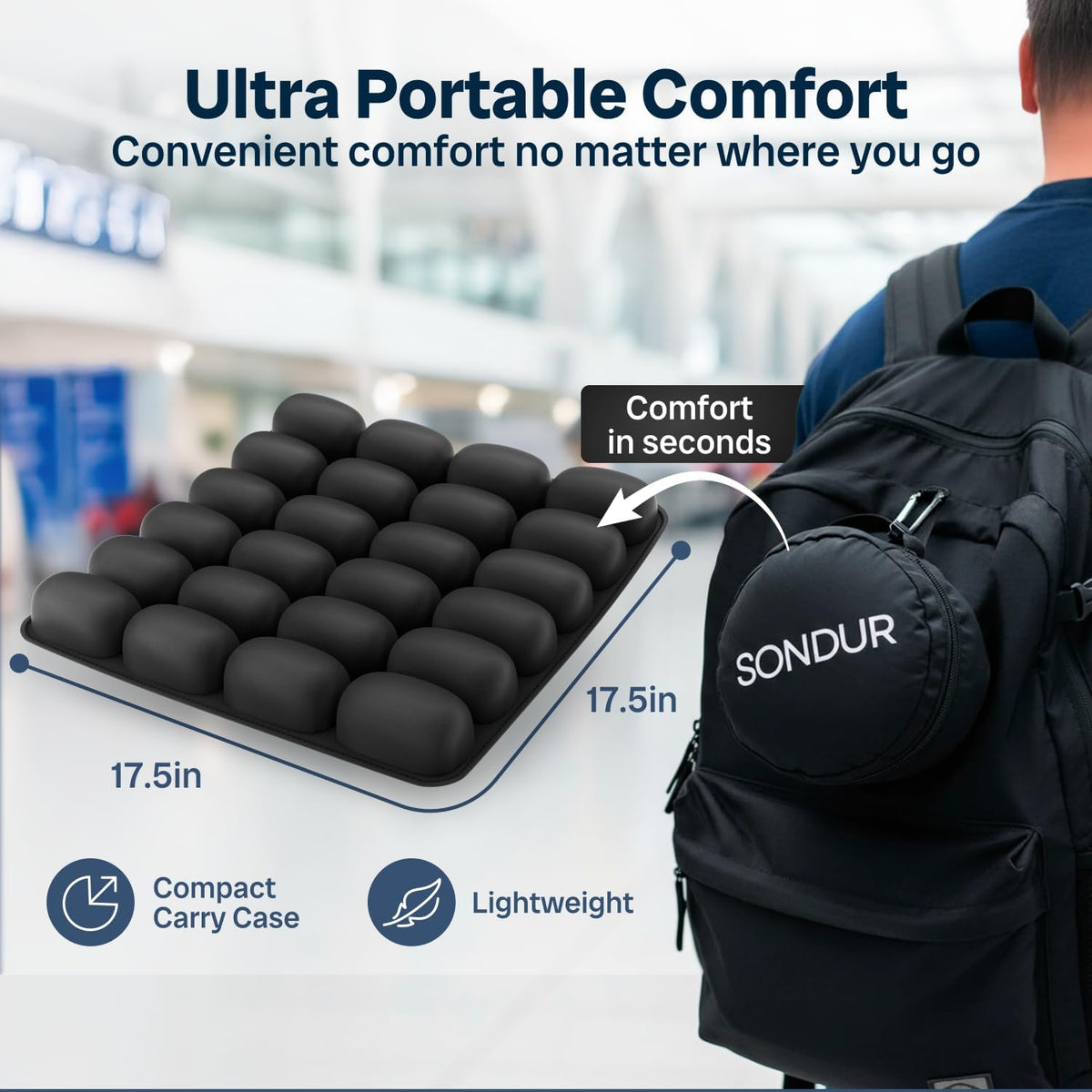 Sondur™ Cojín de viaje para vuelos largos - Cojín inflable para asi...