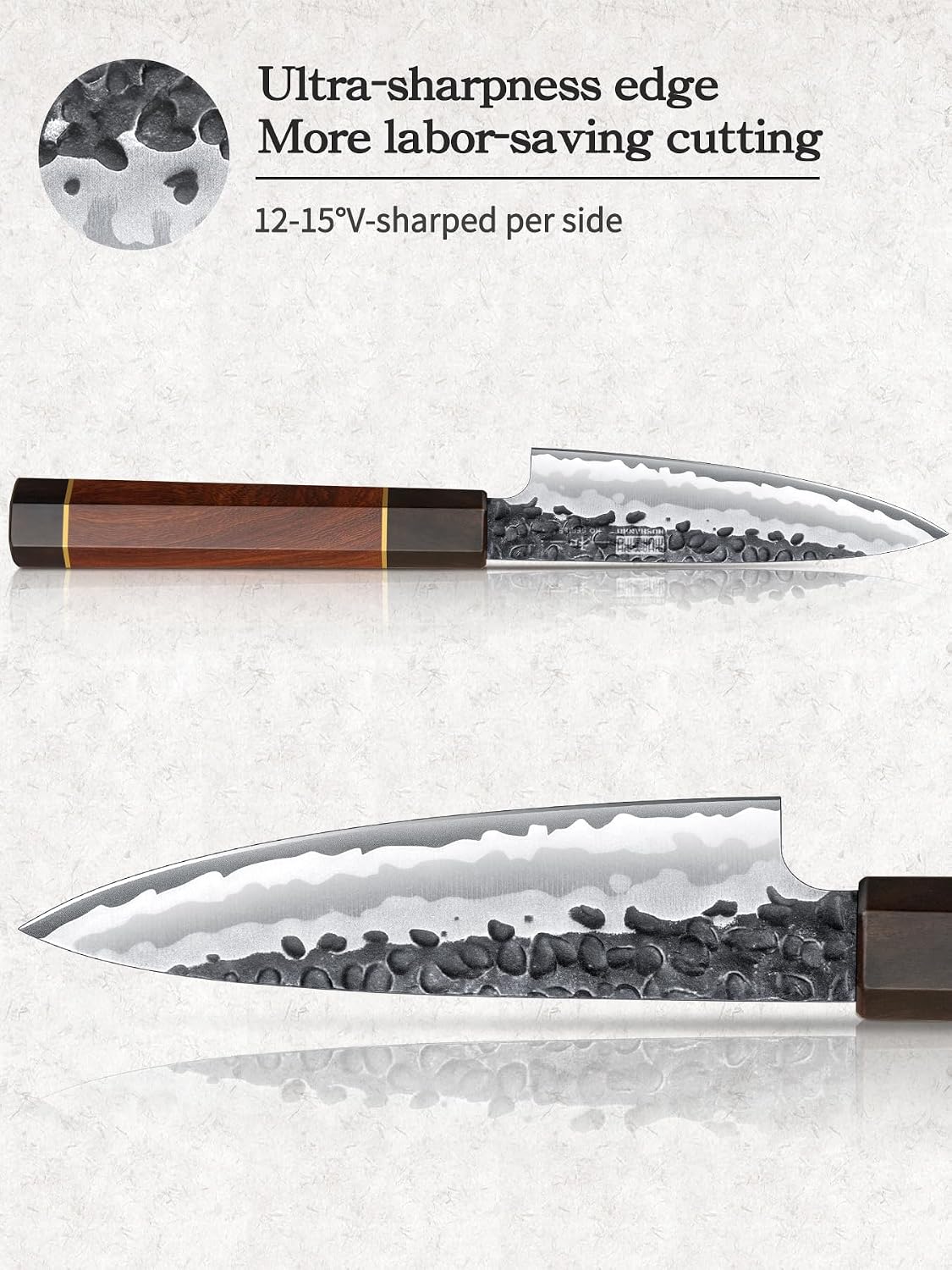 HOSHANHO Cuchillo de pelar de 3.75 pulgadas, cuchillo afilado de fr...