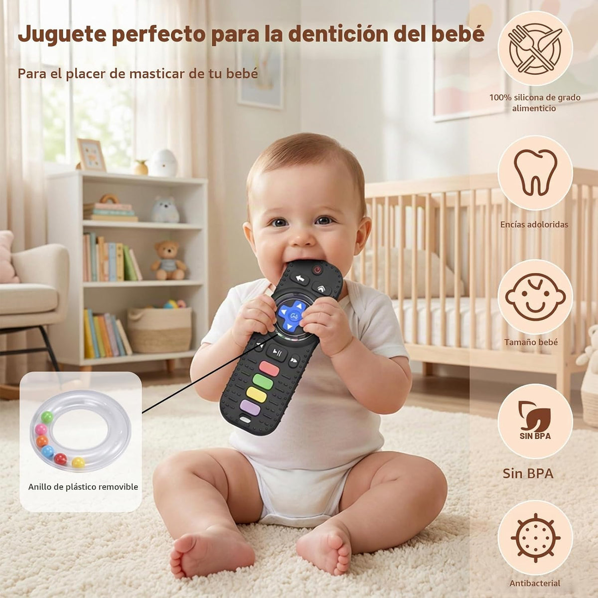 Juguetes de dentición para bebés, control remoto de TV, mordedor, j...