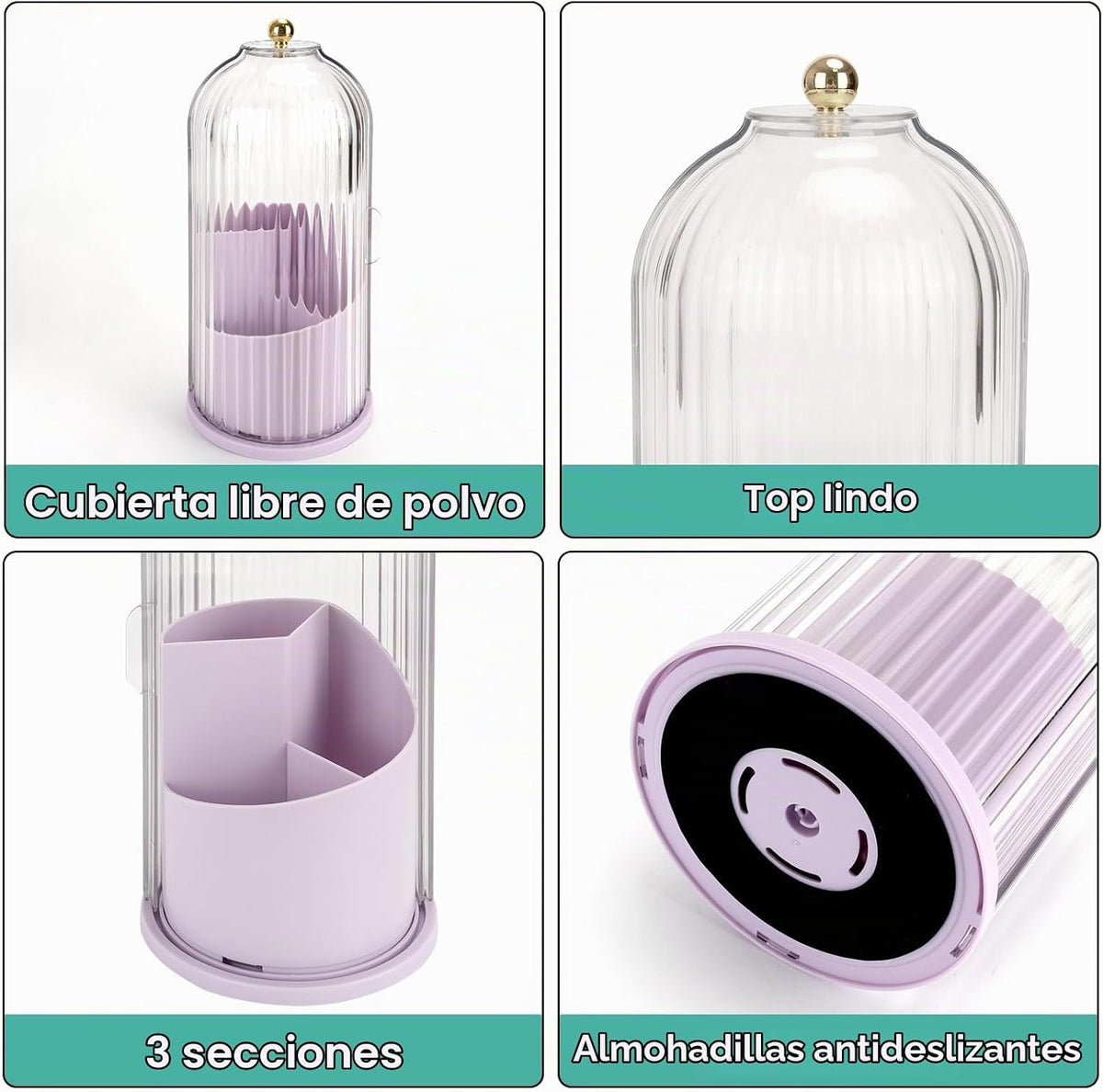 QIYVLOS Portacepillos de dientes con tapa deslizante, organizador g...