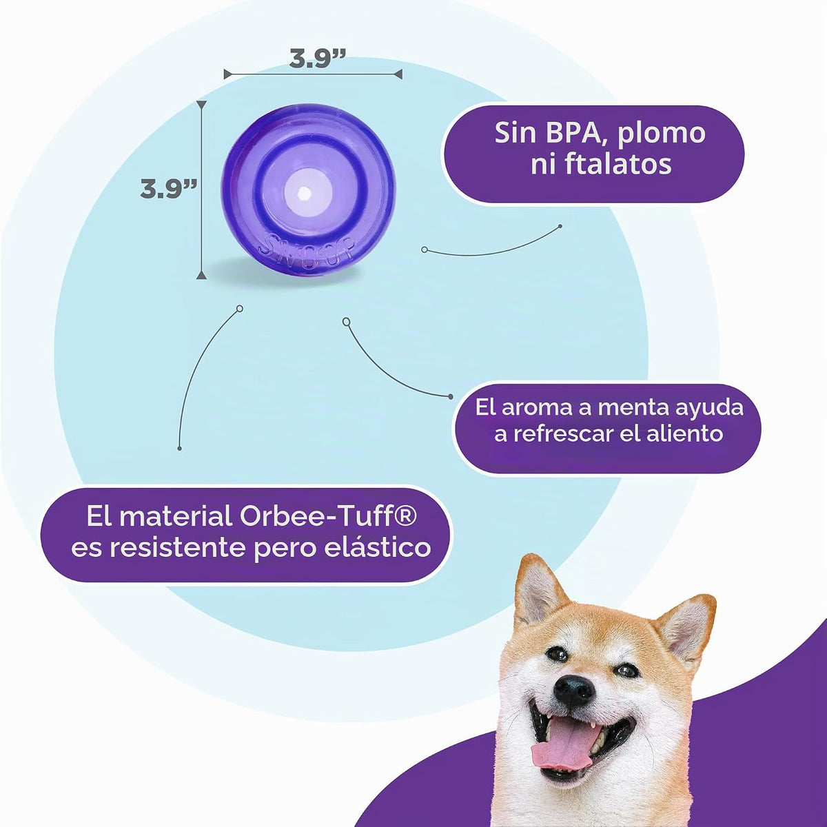 Planet Dog Orbee-Tuff Lil' Snoop - Juguete interactivo para per...