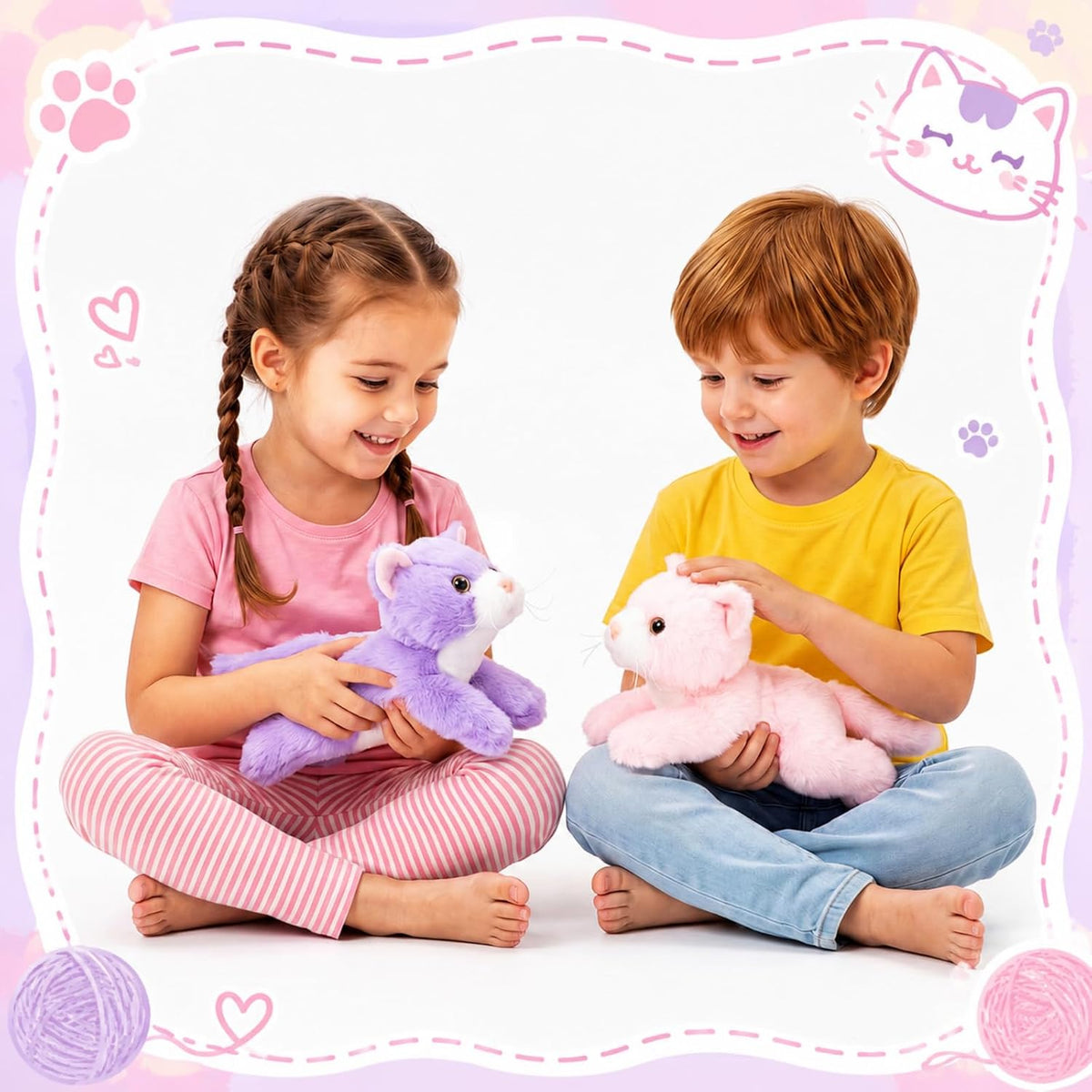 Harrycle 3 piezas de 9 pulgadas gato de peluche de juguete de regal...