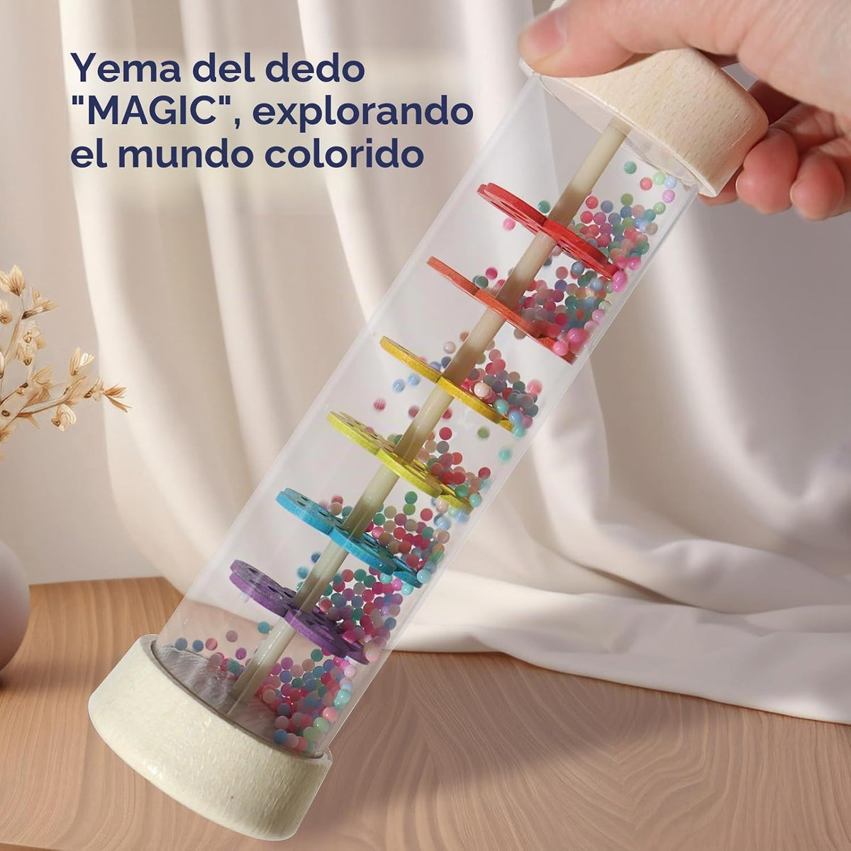 Juguetes Montessori de madera de 7 pulgadas para bebés de 6 a 12 me...