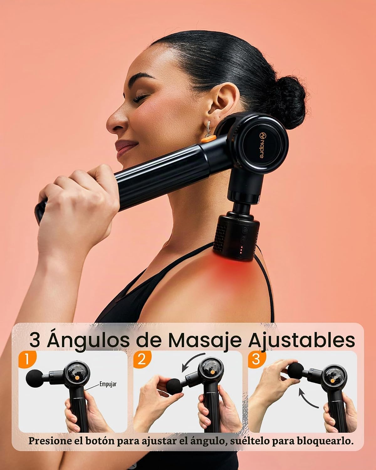 NAPRE Pistola de masaje con calor y frío, pistola de masaje de teji...