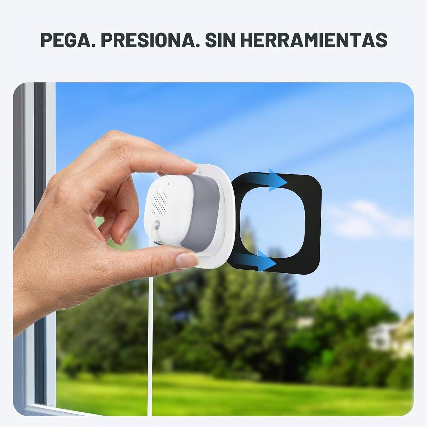Cámara de ventana 2K sin taladro con montaje en ángulo, cámara inte...