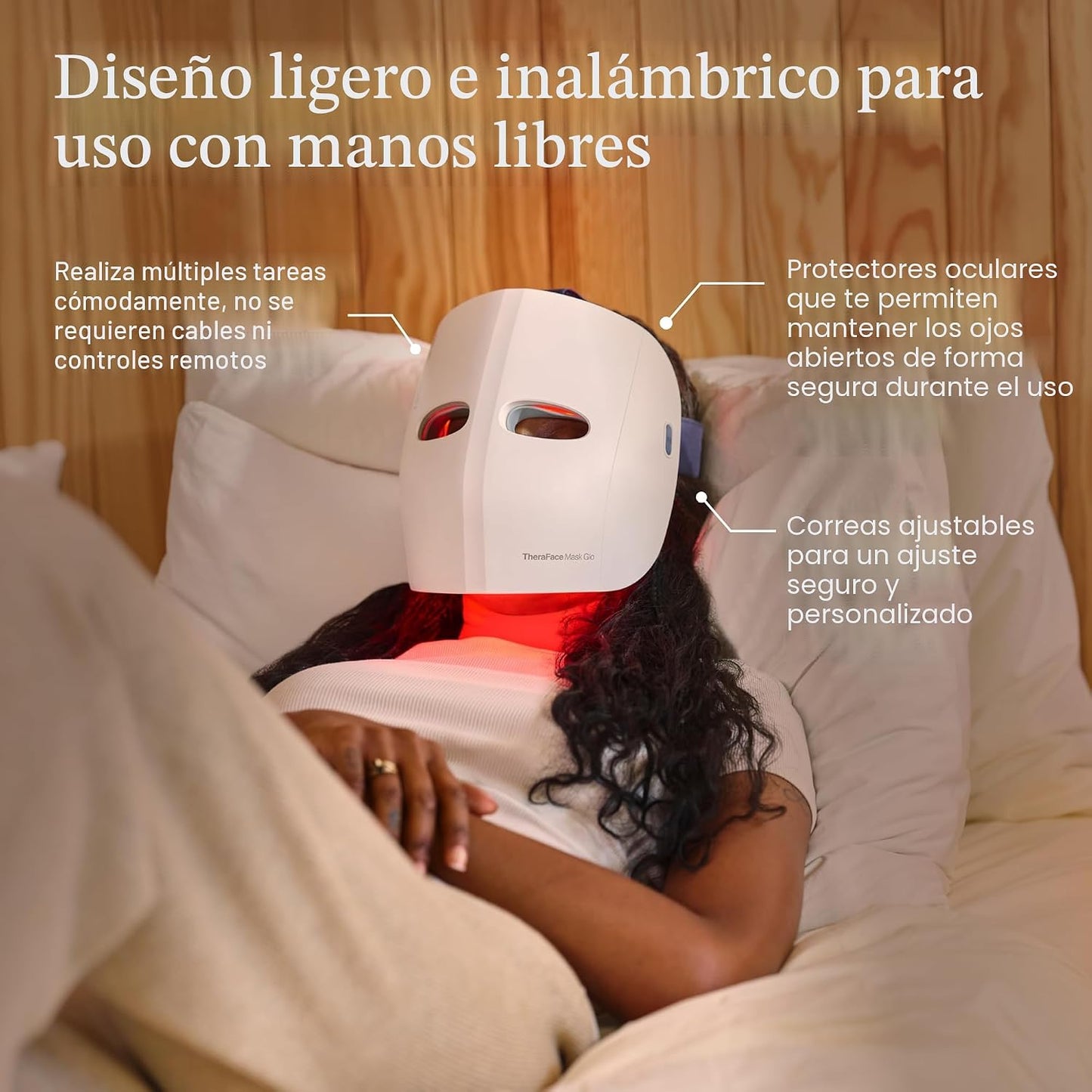 TheraFace Therabody Mask Glo - Mascarilla LED inalámbrica para el c...