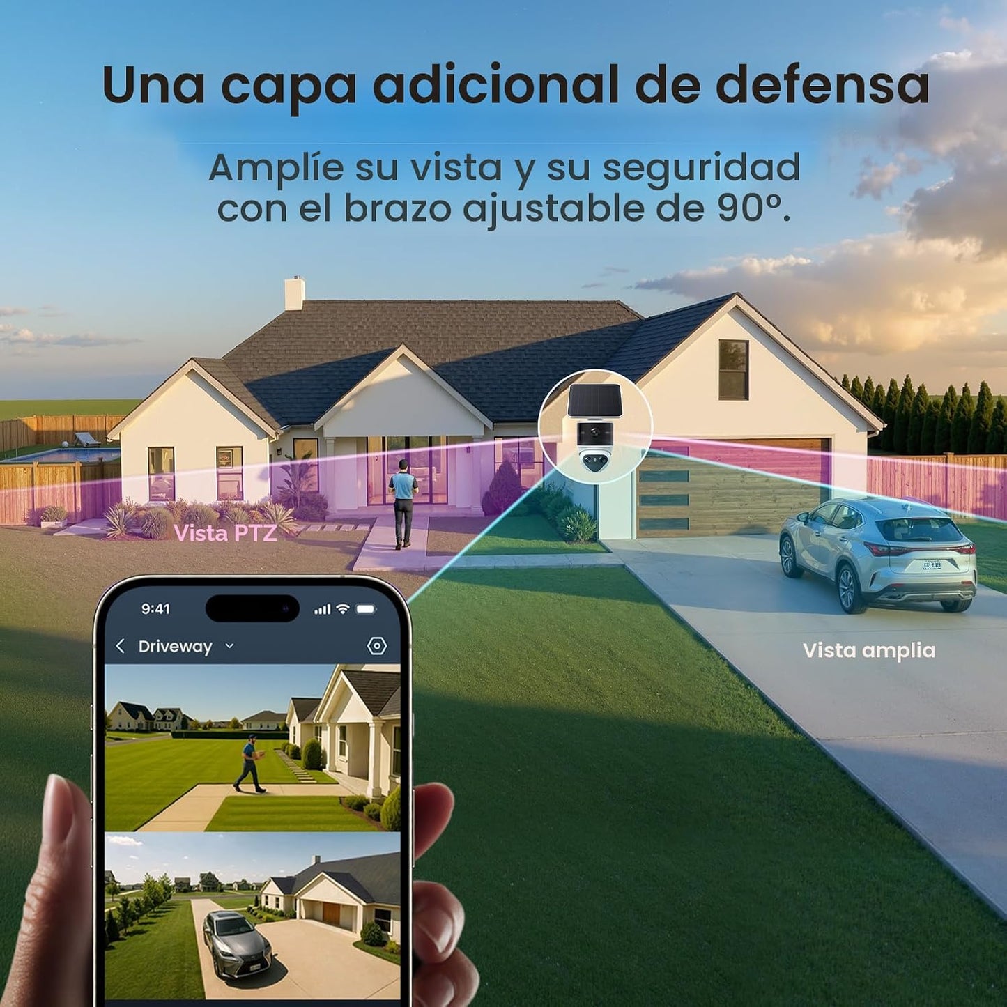 aosu Cámaras de seguridad T2 Pro inalámbricas para exteriores, cáma...