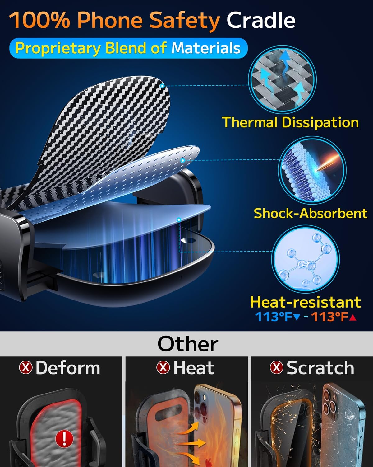 Qifutan Soporte universal para teléfono celular para coche, soporte...