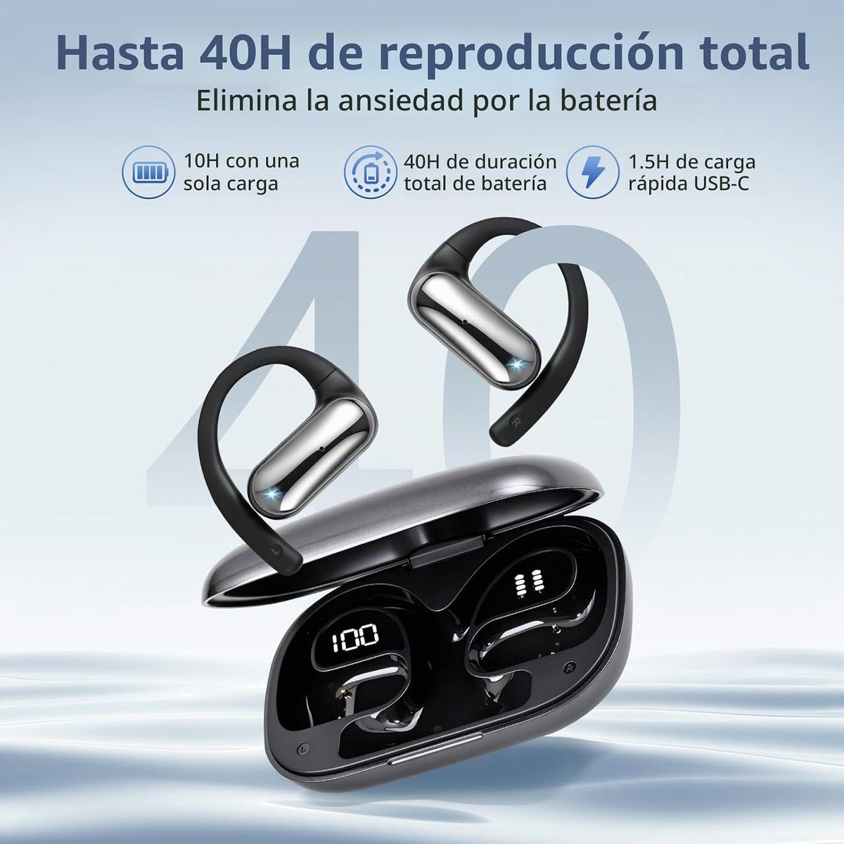 PPBP Auriculares de oreja abierta inalámbricos Bluetooth 6.1, auric...