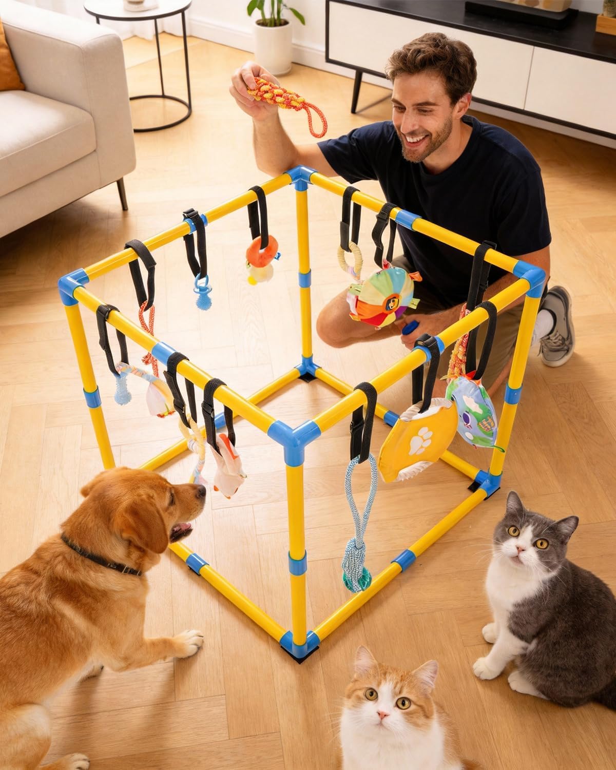 Grevigily Gimnasio de juego para cachorros para perros pequeños, 23...
